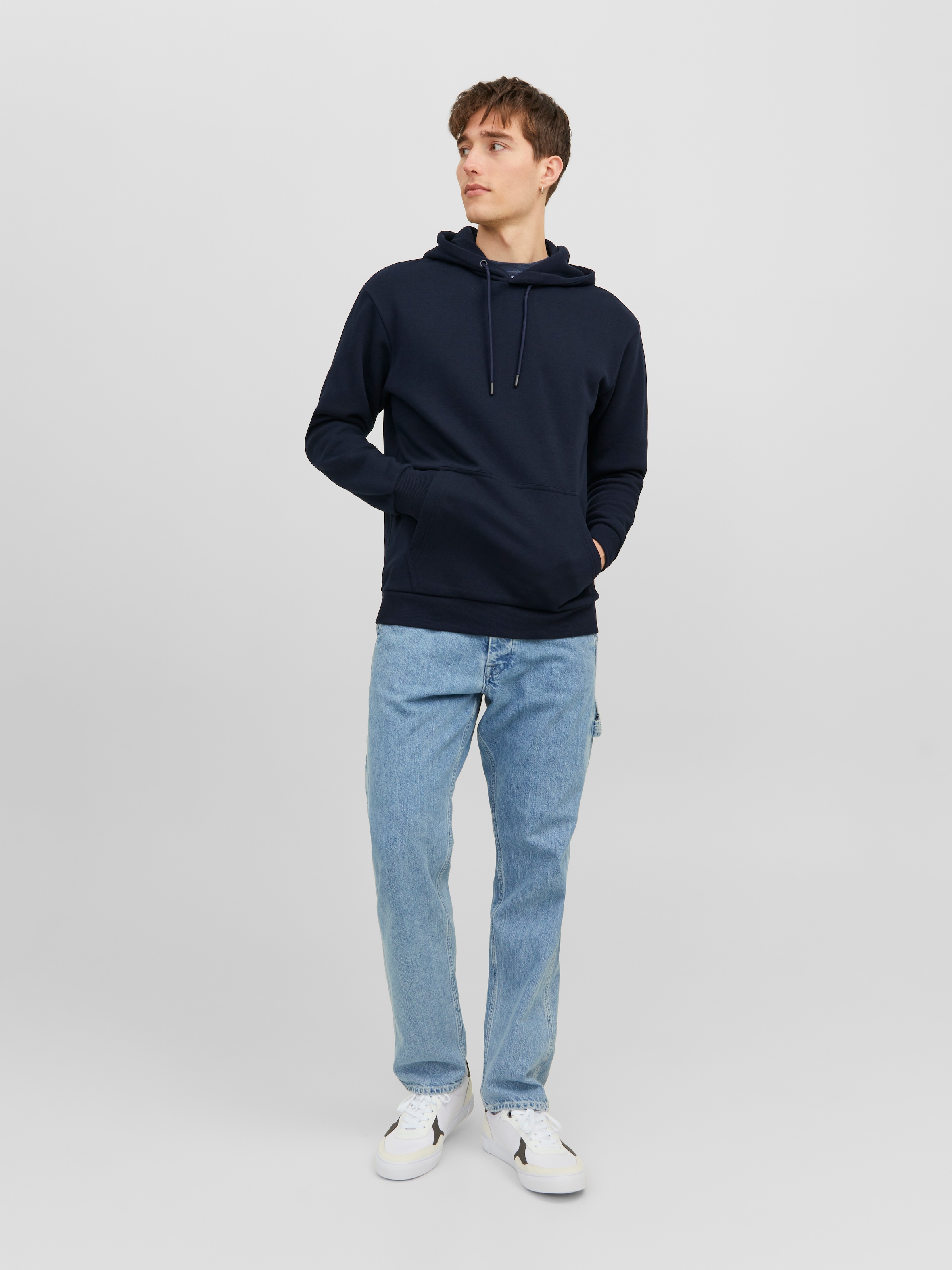 Jack & Jones Kapuzensweatshirt »JJEBRADLEY SWEAT HOOD NOOS«, Materialmix, relaxed fit
