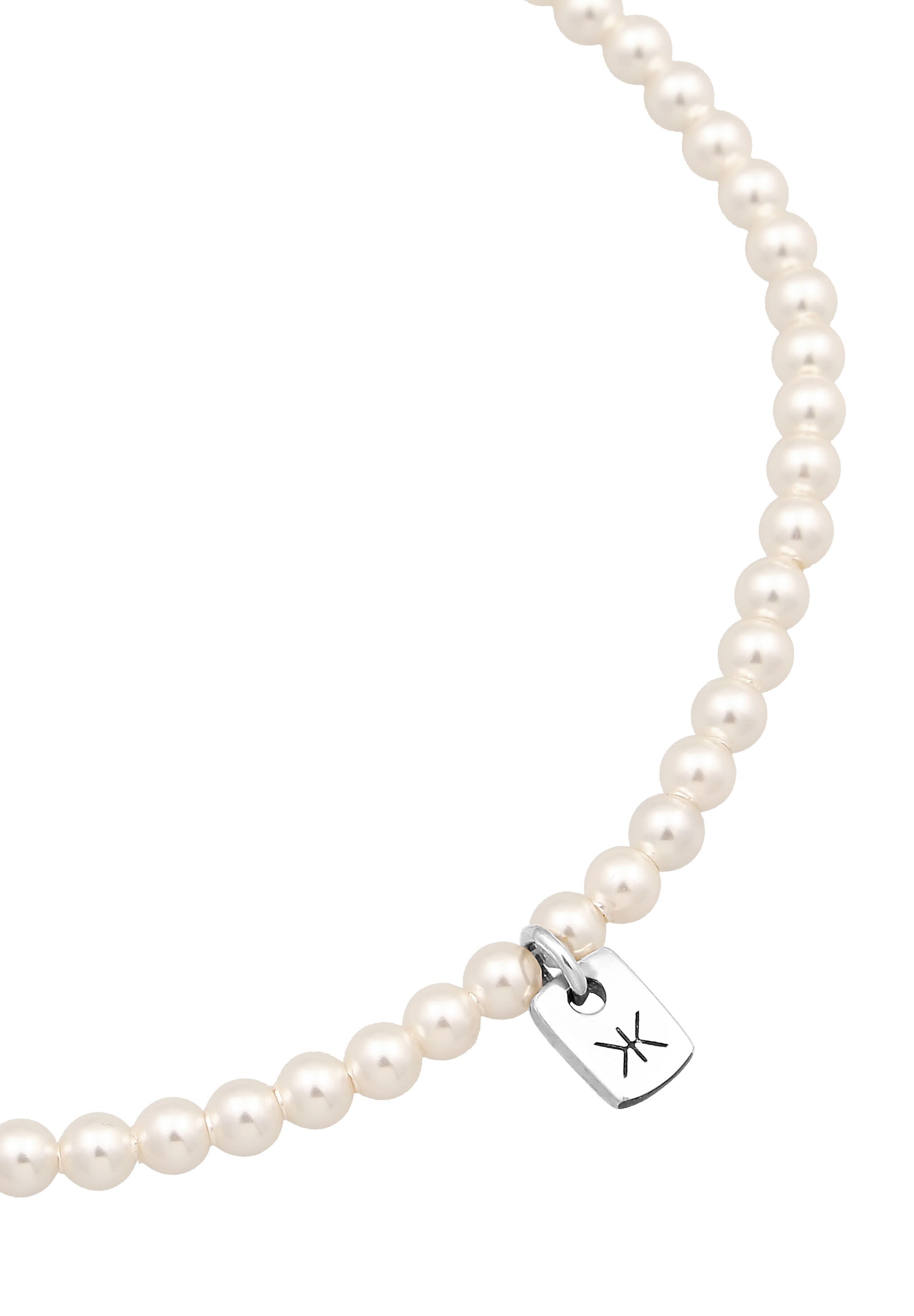 Kuzzoi Armkette »Armband Perlen von Swarovski® Weiß 925 Sterling Silber«