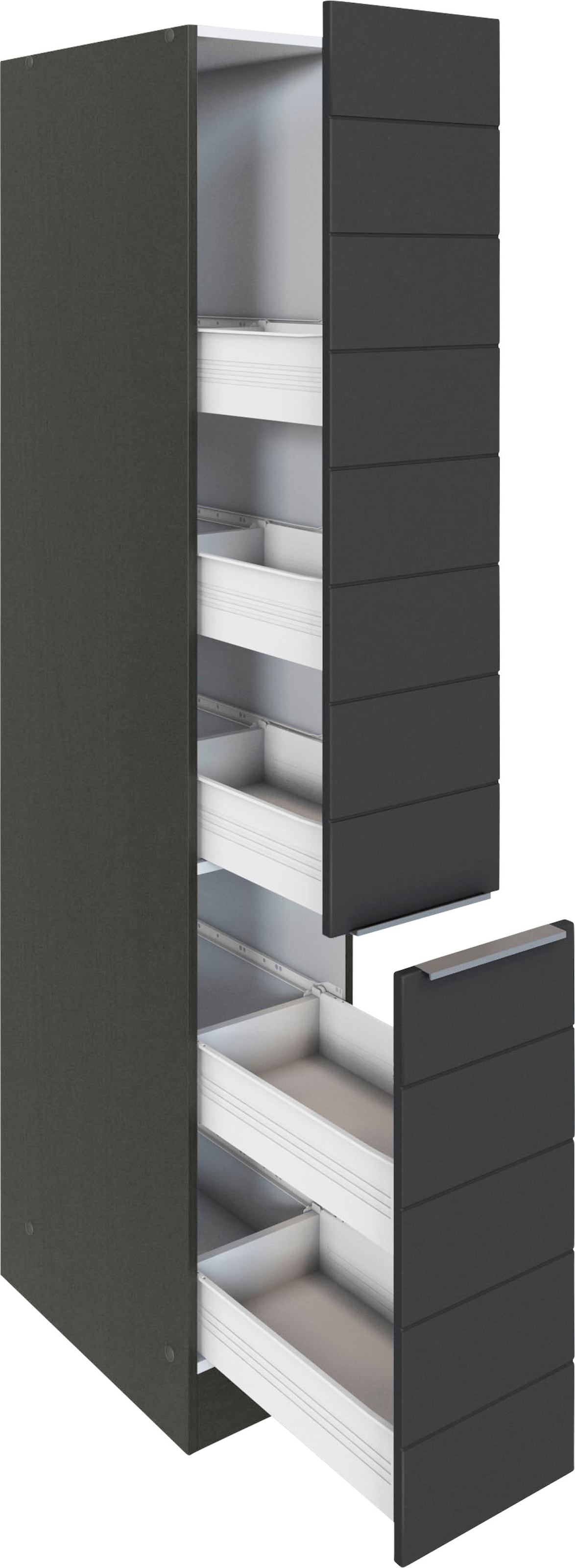 KOCHSTATION Apothekerschrank »KS-Luhe« 30 cm breit, hochwertige MDF-Fronten mit waagerechter Lisene