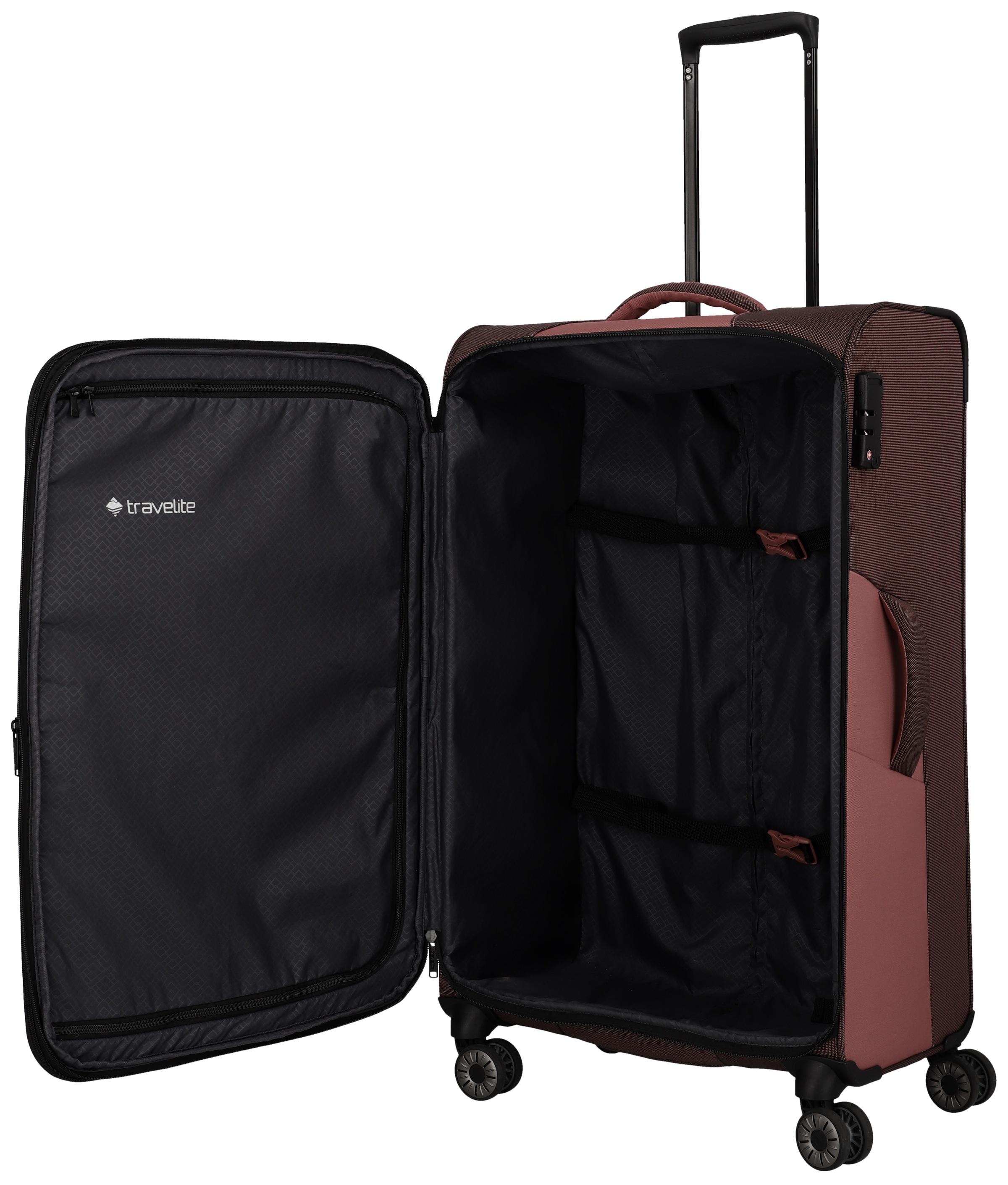 travelite Trolleyset »VIIA S/M/L und Reisetasche« Kofferset Reisegepäck mit erweiterbarem Volumen und TSA Schloss