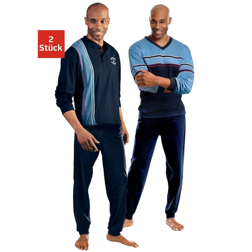 le jogger® Pyjama, (Packung, 4 tlg., 2 Stück)