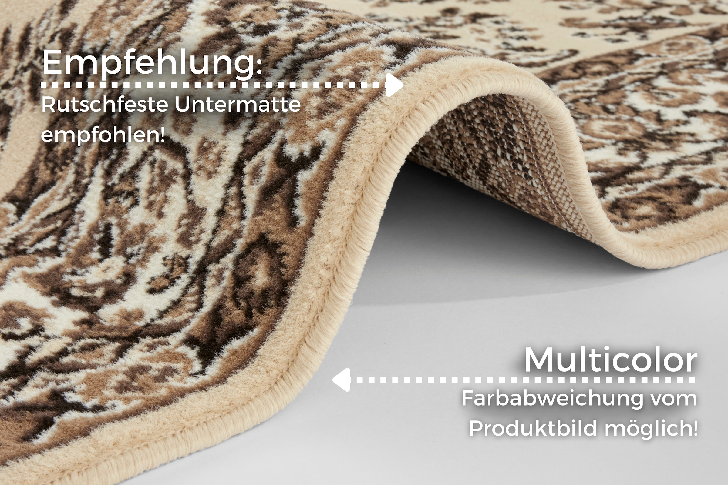 HANSE Home Teppich »Halton«, rechteckig, 8 mm Höhe, Kurzflor, Orient-Optik, mit Bordüre, Läufer, pflegeleicht, gekettelt