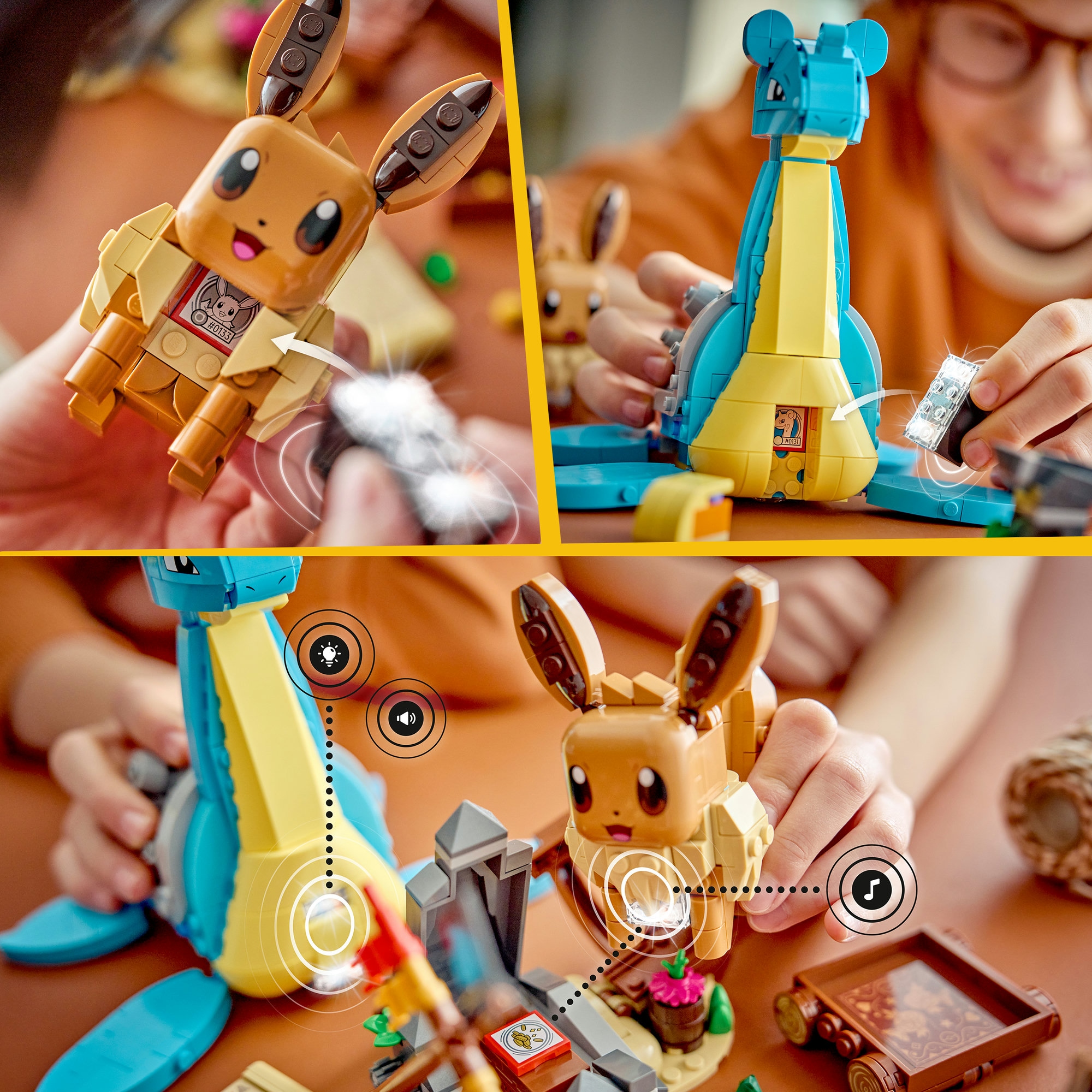 LEGO® Konstruktionsspielsteine »SMART Play: Evoli und Lapras auf Schatzsuche (72162), LEGO Pokémon« Mit SMART Brick kombatibel (nicht enthalten)