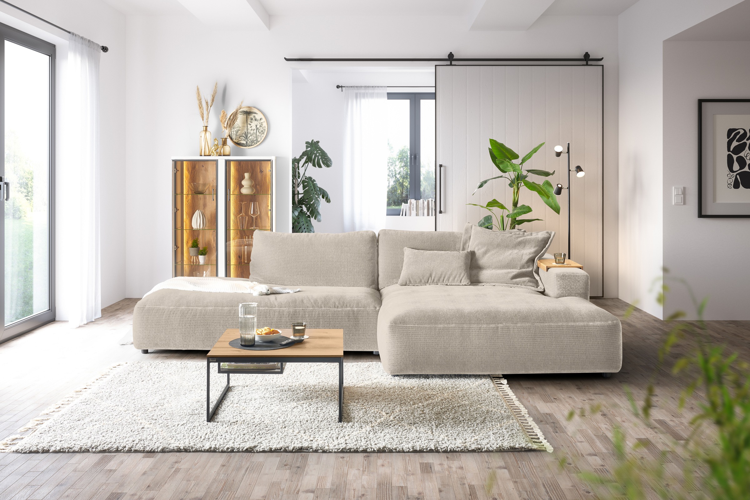 Musterring Ecksofa »Lucia«, verschiedene Farben, großer Longchair mit Armlehne, B330 x T190 cm