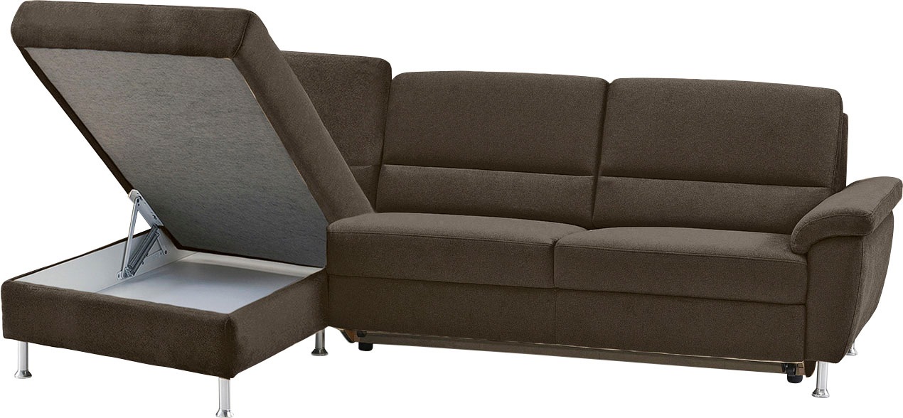 CALIZZA INTERIORS Ecksofa »Onyx L-Form«, Recamiere links oder rechts, wahlweise mit Bettfunktion, Breite 270 cm