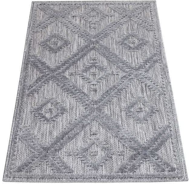 Carpet City Teppich »In-& Outdoorteppich Santorini 454, 3D-Effekt, Raute-Optik«, rechteckig, 5 mm Höhe, Wetterfest & UV-beständig für Terrasse, Balkon, Küche, Flur