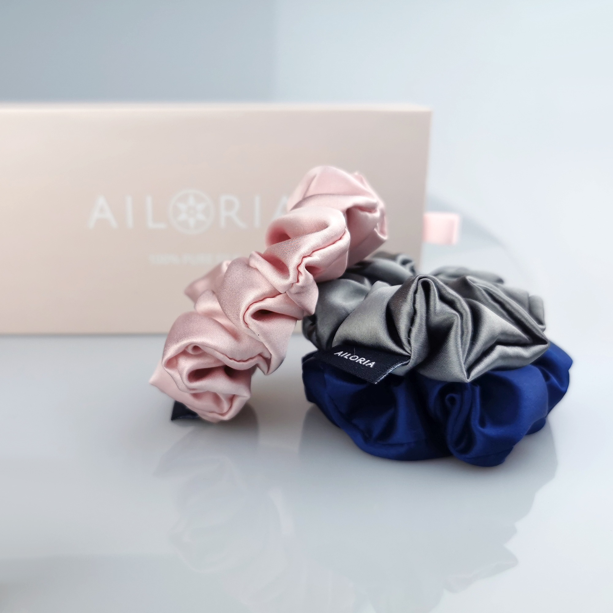 AILORIA Diadem »Set 3 Scrunchies M aus Seide DOUX«