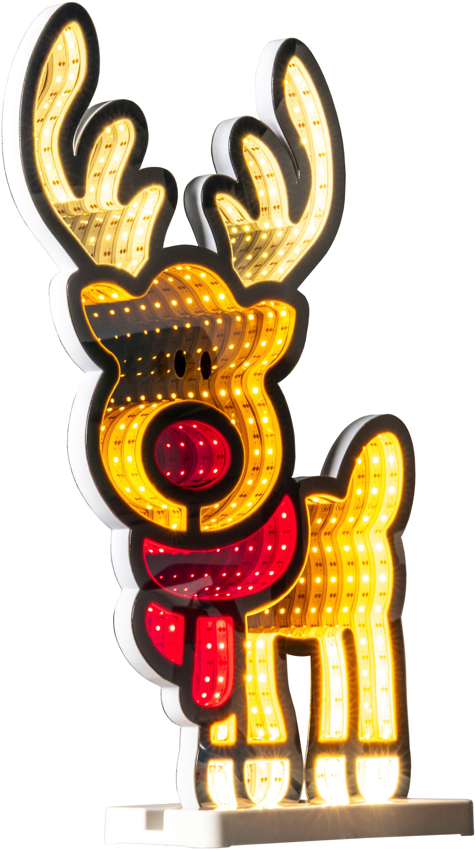 OTTO home LED Dekofigur »LED-Rentier Evvina« LED-Modul Warmweiß Infinity Effekt, Weihnachtsdeko für Innen, beidseitig beleuchte