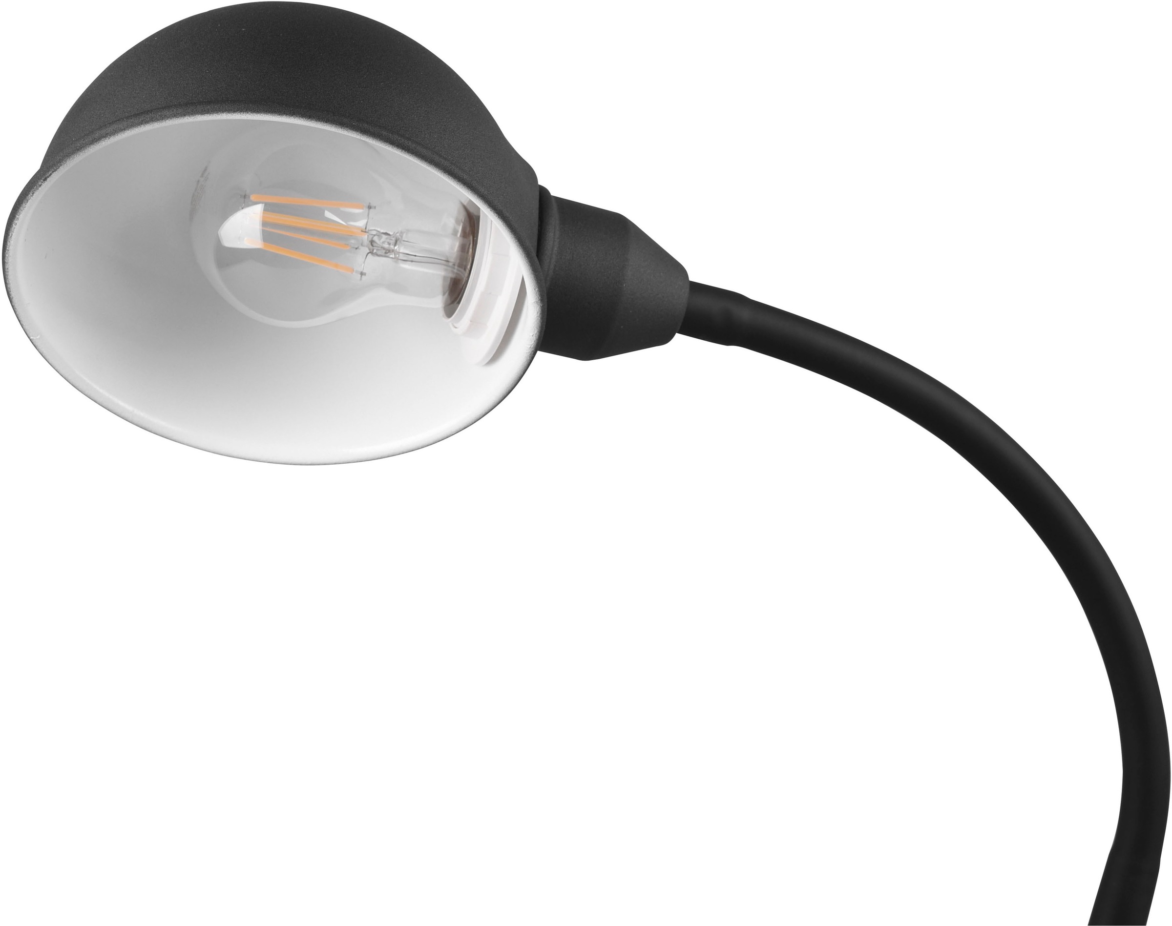 TRIO Leuchten Schreibtischlampe »Perry«, 1 flammig, Leuchtmittel E27 | ohne Leuchtmittel, Tischleuchte Büro, exkl. 1xE27 10W, flex. verstellbar, Schnurschalter