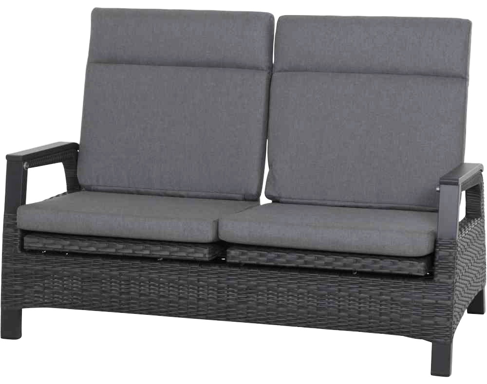Siena Garden Gartenlounge-Set »Solea«, (4 tlg., 2xSessel: 84x71x98 cm,2er Bank: 85x151,5x97 cm,Tisch:140x85x72/50,5 cm), Aluminium, verstellbar, höhenverstellbar, inkl. Auflagen