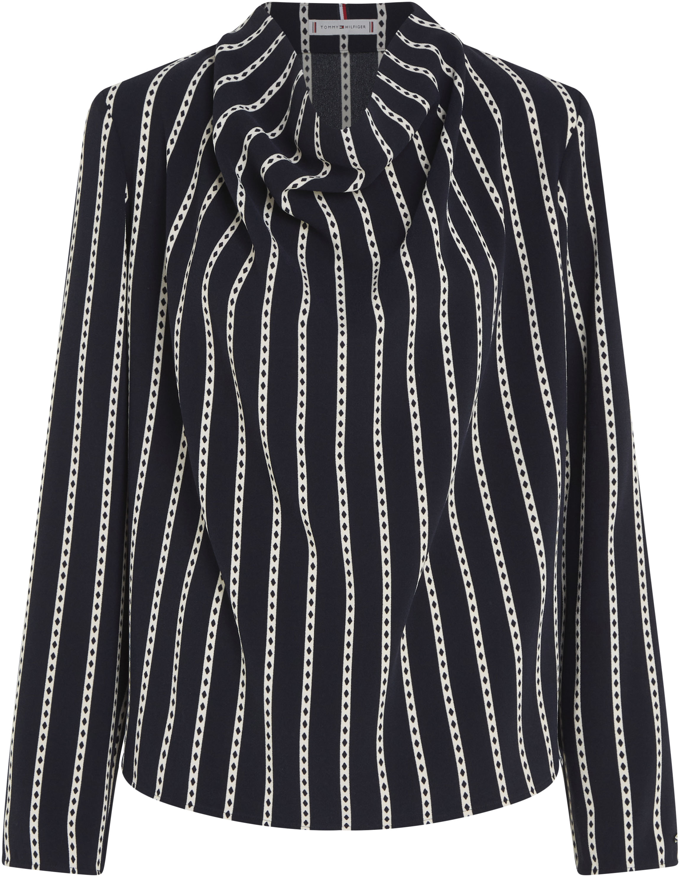 Blusentop »ARGYLE STRIPE COWL NECK BLOUSE«, im hüftlangen Schnitt