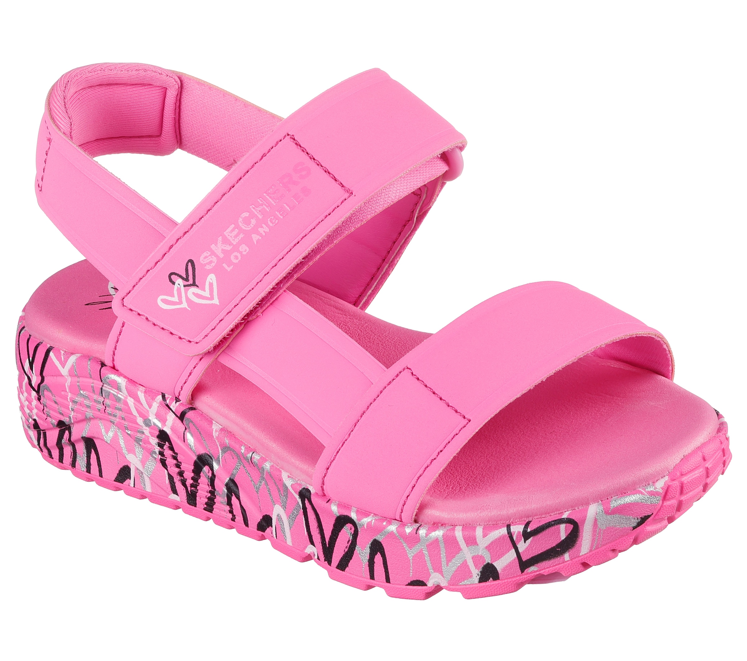 Skechers Sandale »UNO LITE SANDAL-SUNNY LOVE«  Sommerschuh, Klettschuh mit Plateau, Größenschablone zum Download