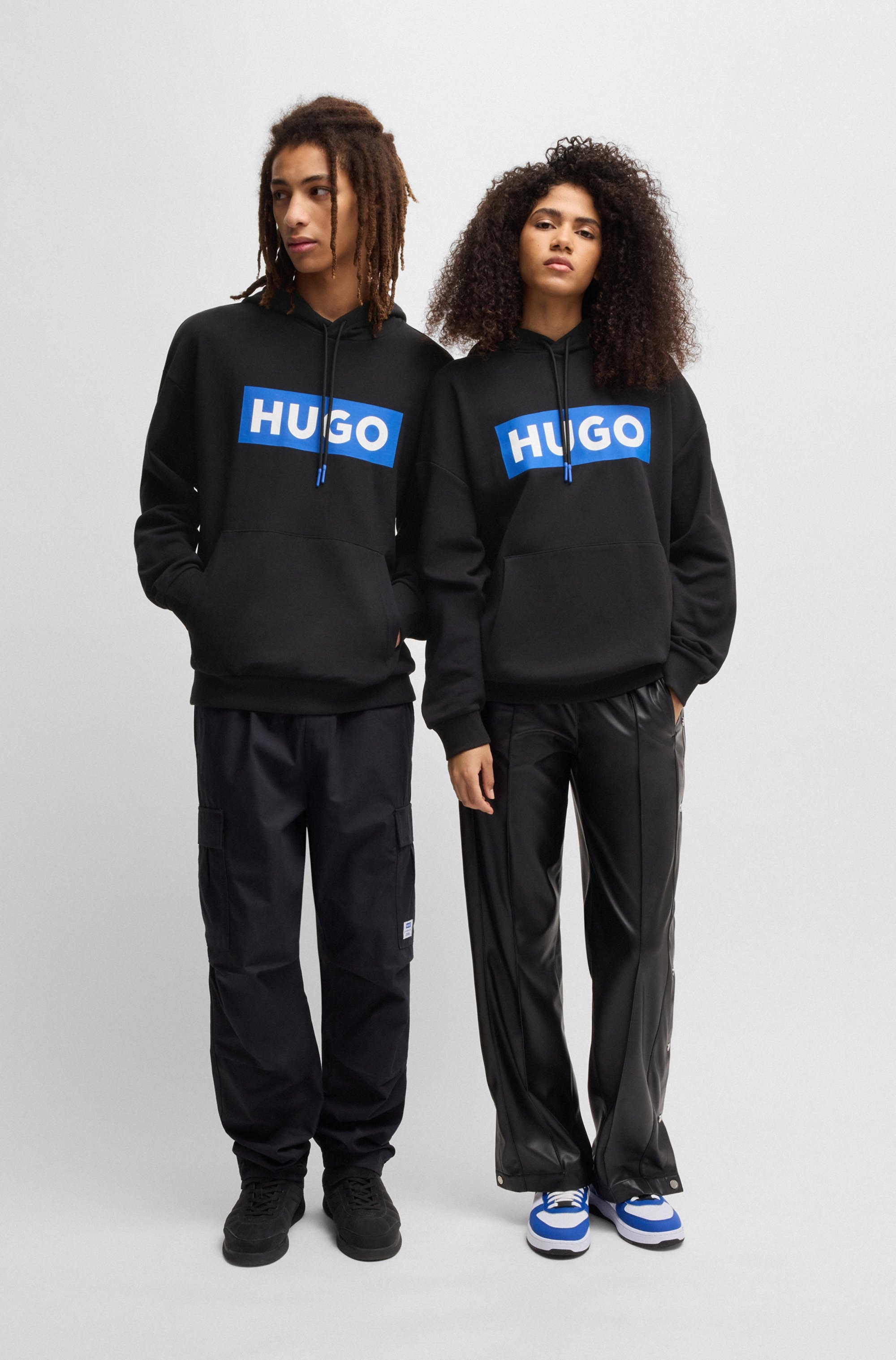HUGO Blue Kapuzensweatshirt »Nalves«, mit großem Logo-Druck, Unisex