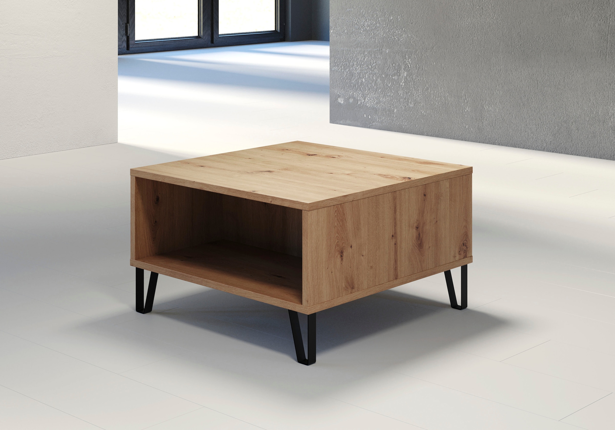 Home affaire Couchtisch »Tarragona« Couchtisch mit 2 offenen Fächern - (B/T/H) 60/60/37 cm