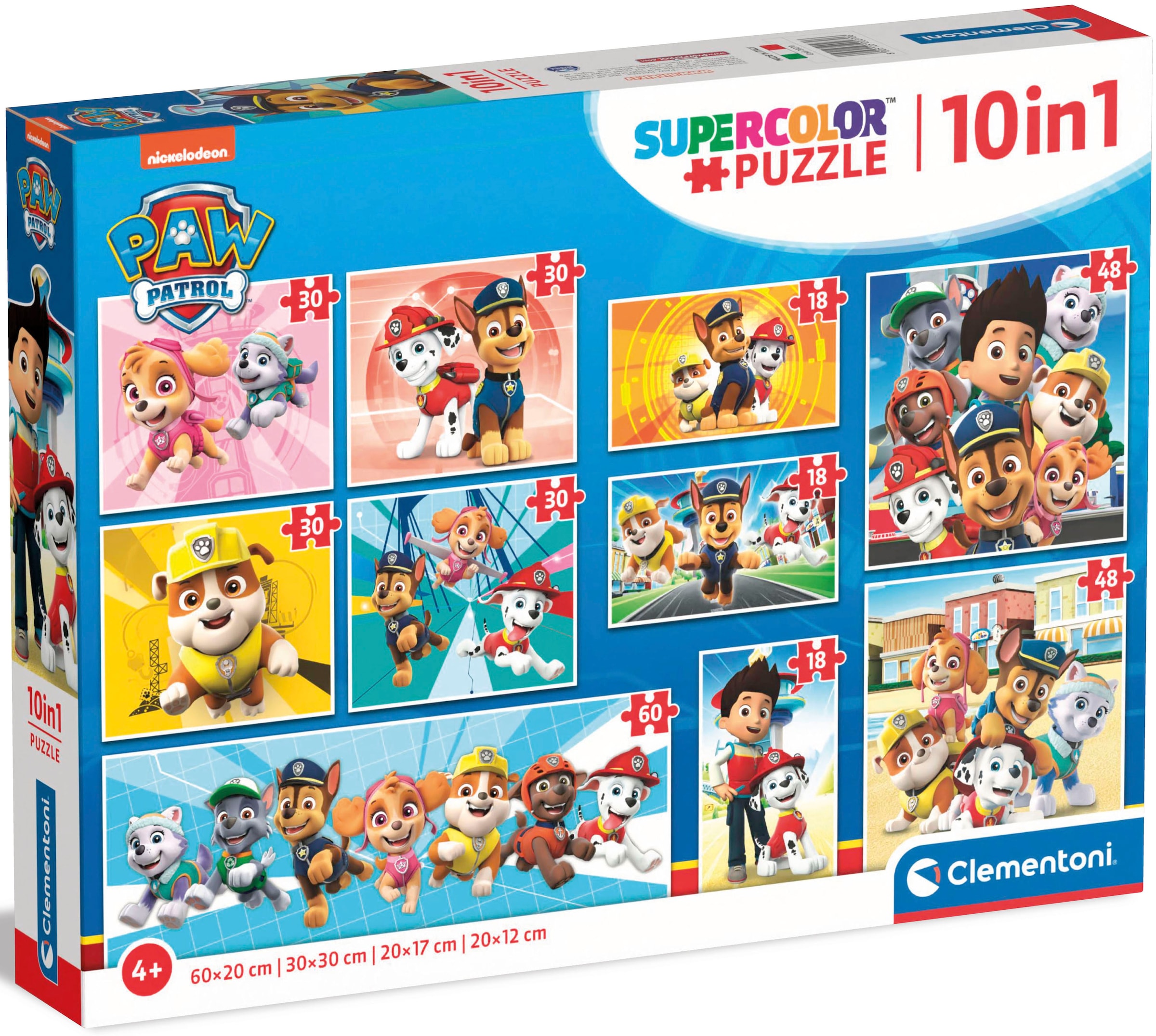 Clementoni® Puzzle »Supercolor, PAW Patrol 10 in1«, Made in Europe; FSC® - schützt Wald - weltweit
