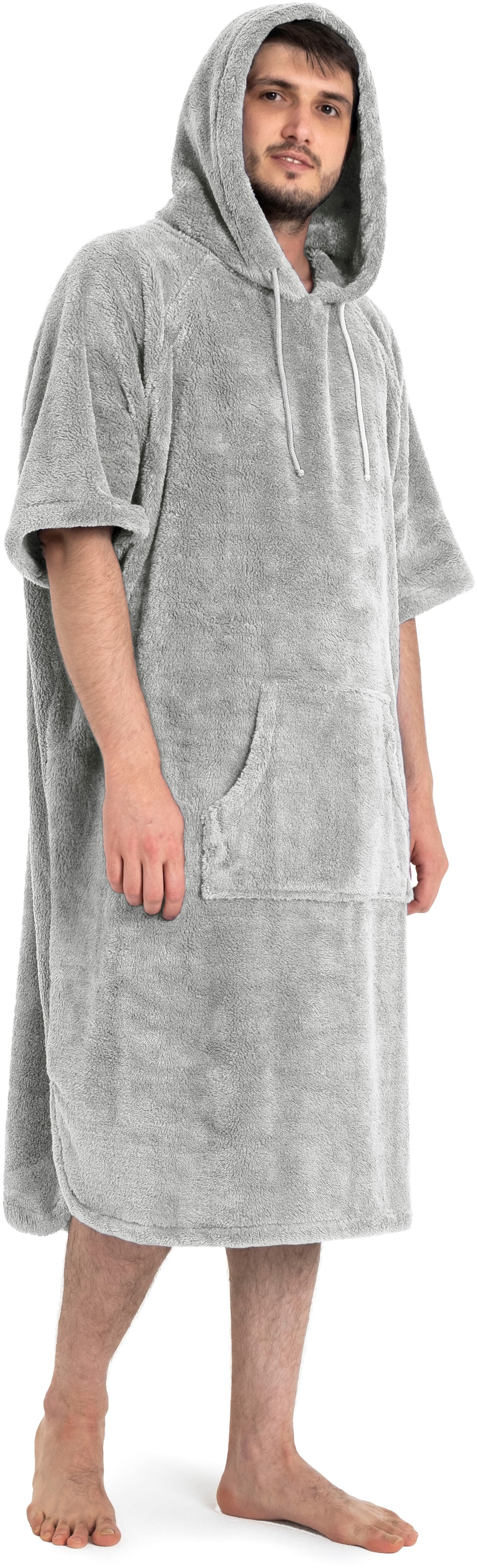 my home Badeponcho »Lillou, ideal für Sauna, Spa & im Urlaub«, (1 St.), weich und kuschelig, Fleece, Unisex, für Damen und Herren, Surfponcho