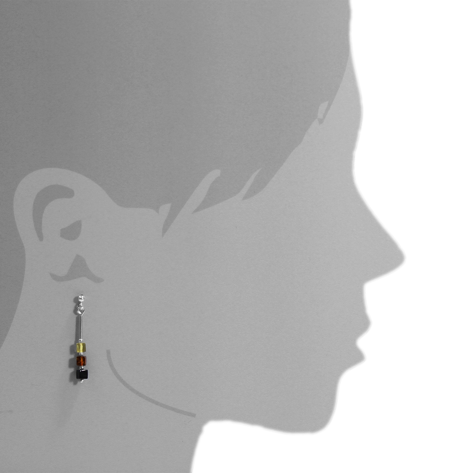 OSTSEE-SCHMUCK Paar Ohrhänger »- Würfel - Silber 925/000 - Bernstein«