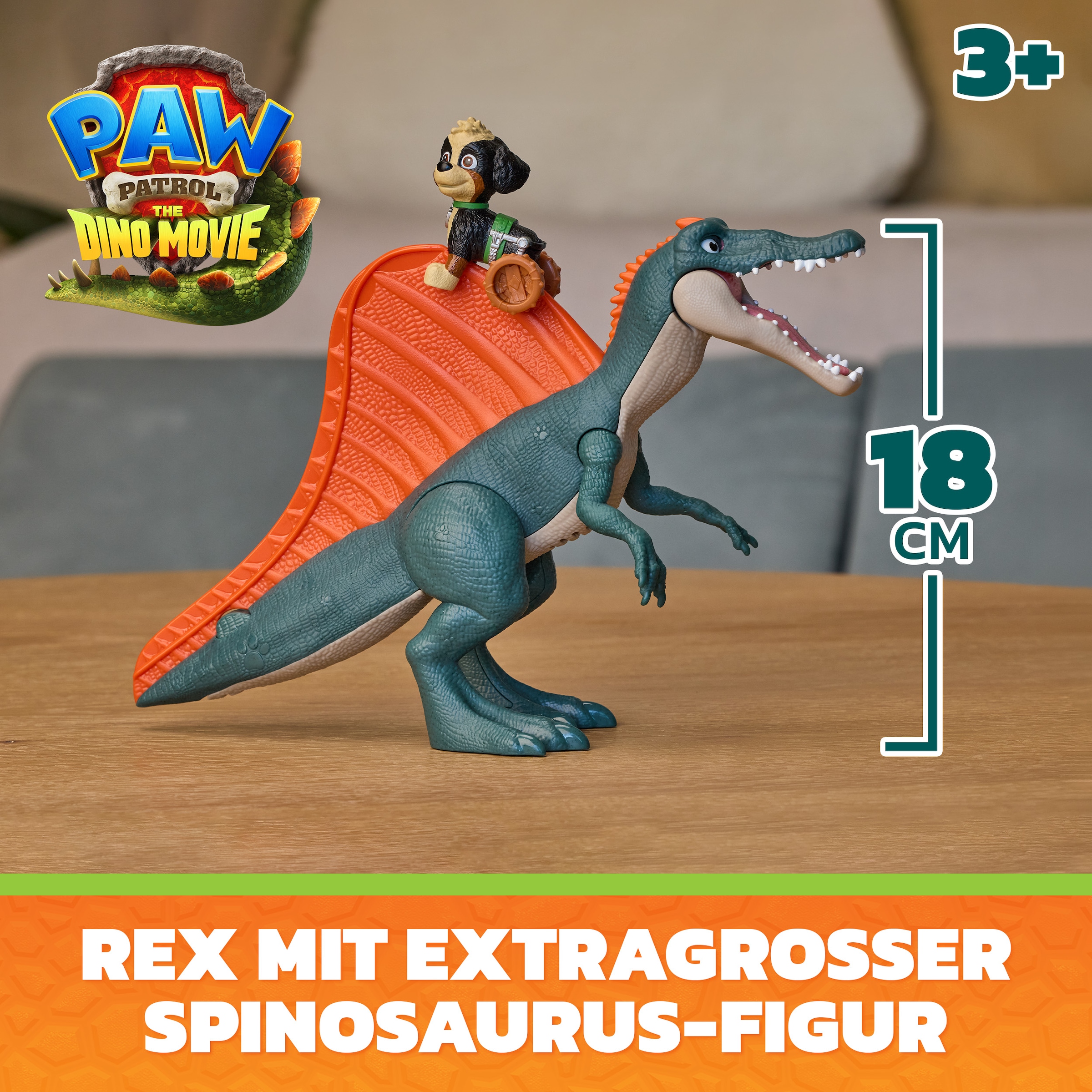 Spin Master Spielwelt »PAW Patrol: Der Dino Film, Rise & Roll Dino, Rex-Figur mit Spinosaurus«