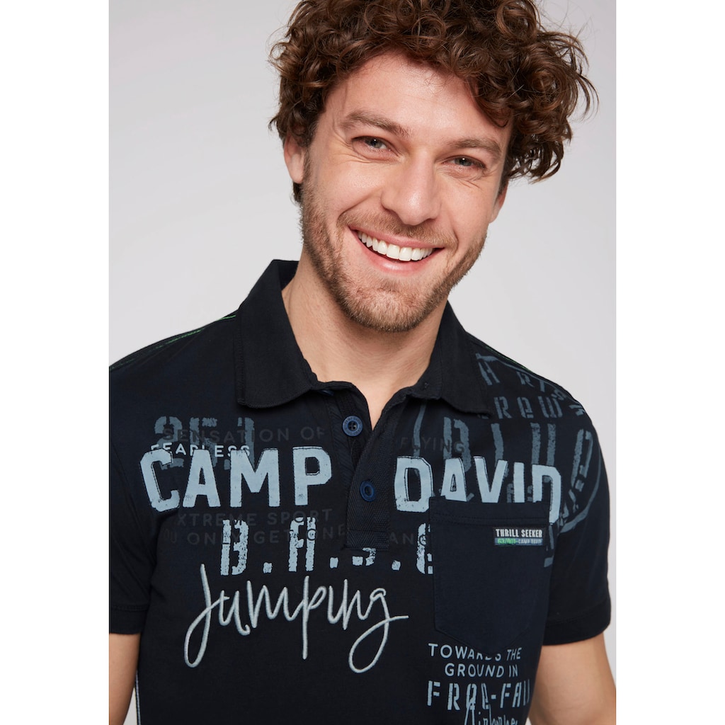 CAMP DAVID Poloshirt, mit Tapes auf den Schultern
