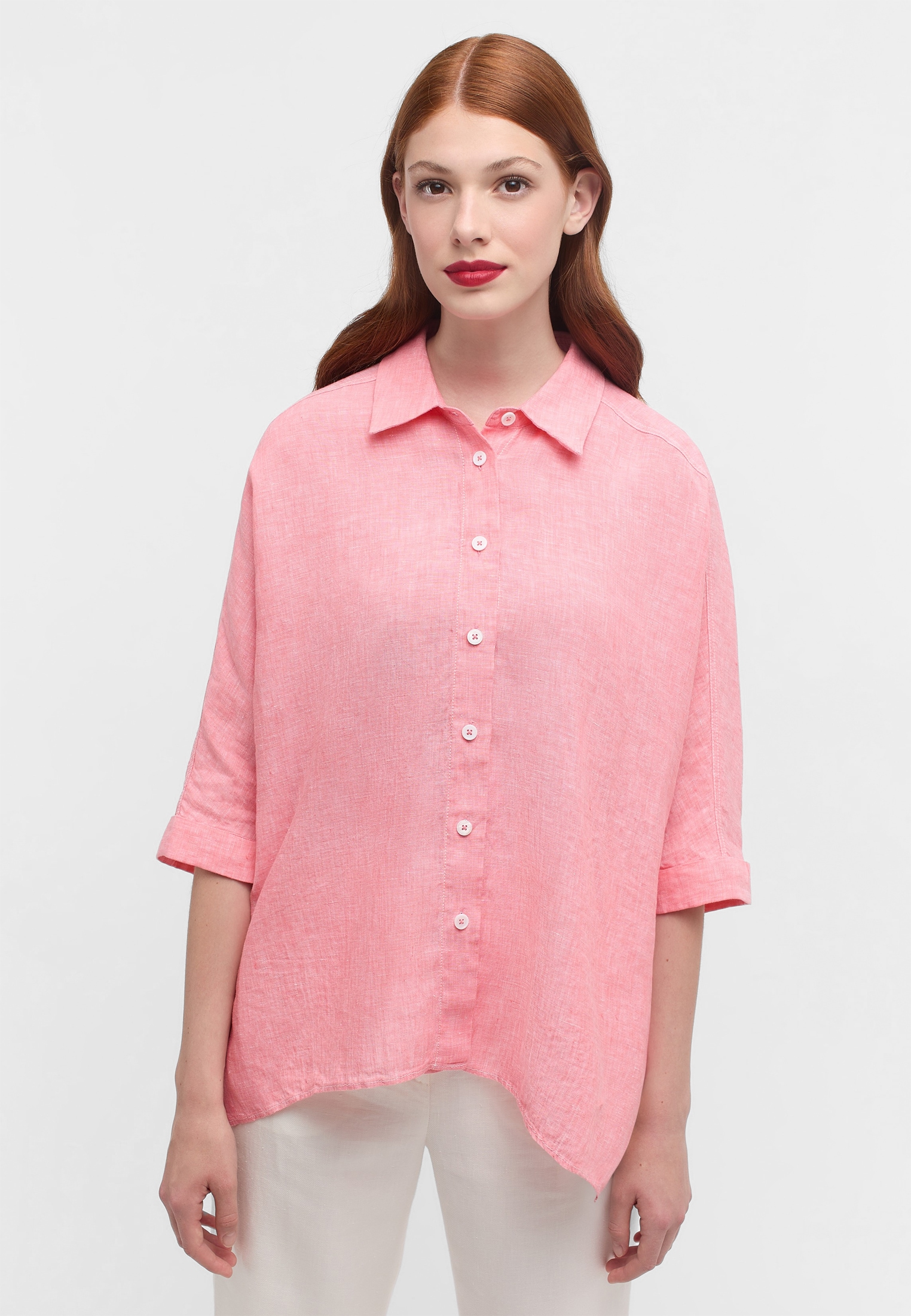 Eterna Damen Hemdbluse »OVERSIZE FIT« in rot, Größe 46