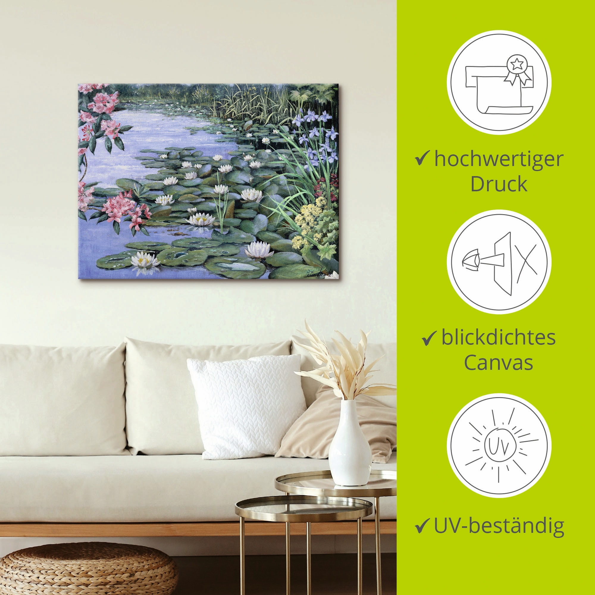 Artland Leinwandbild »Der See« Gewässer 1 Stk. tlg. auf Holzrahmen gespannt