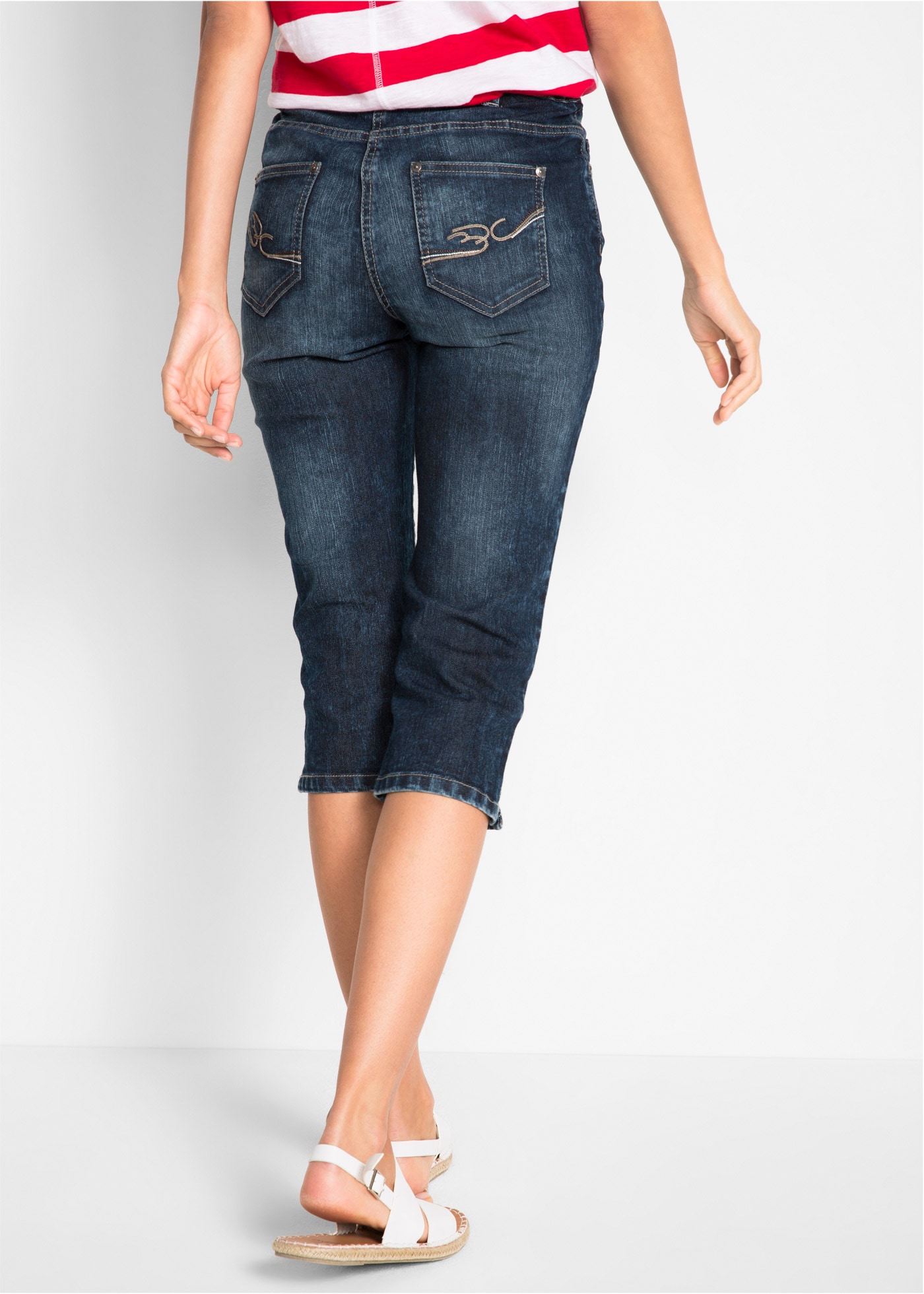 bonprix Caprijeans 1 figurformende Passform, Regular Fit, mit Komfort-Stretch