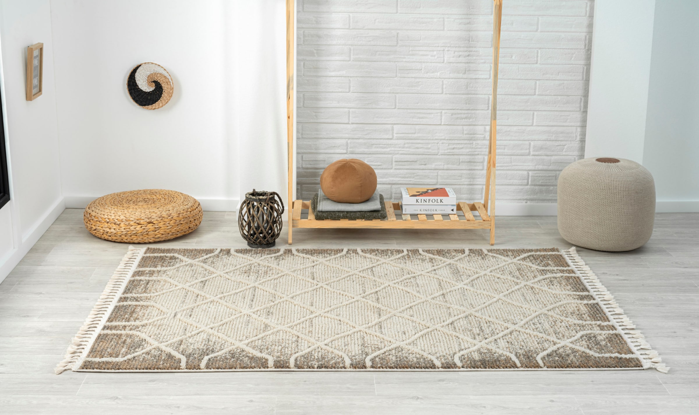 Myflair Möbel & Accessoires Teppich »Enya 1, LAGERRÄUMUNG!« rechteckig 15 mm Höhe Shaggy im Skandi Look, Hoch-Tief Effekt, leicht glänzend