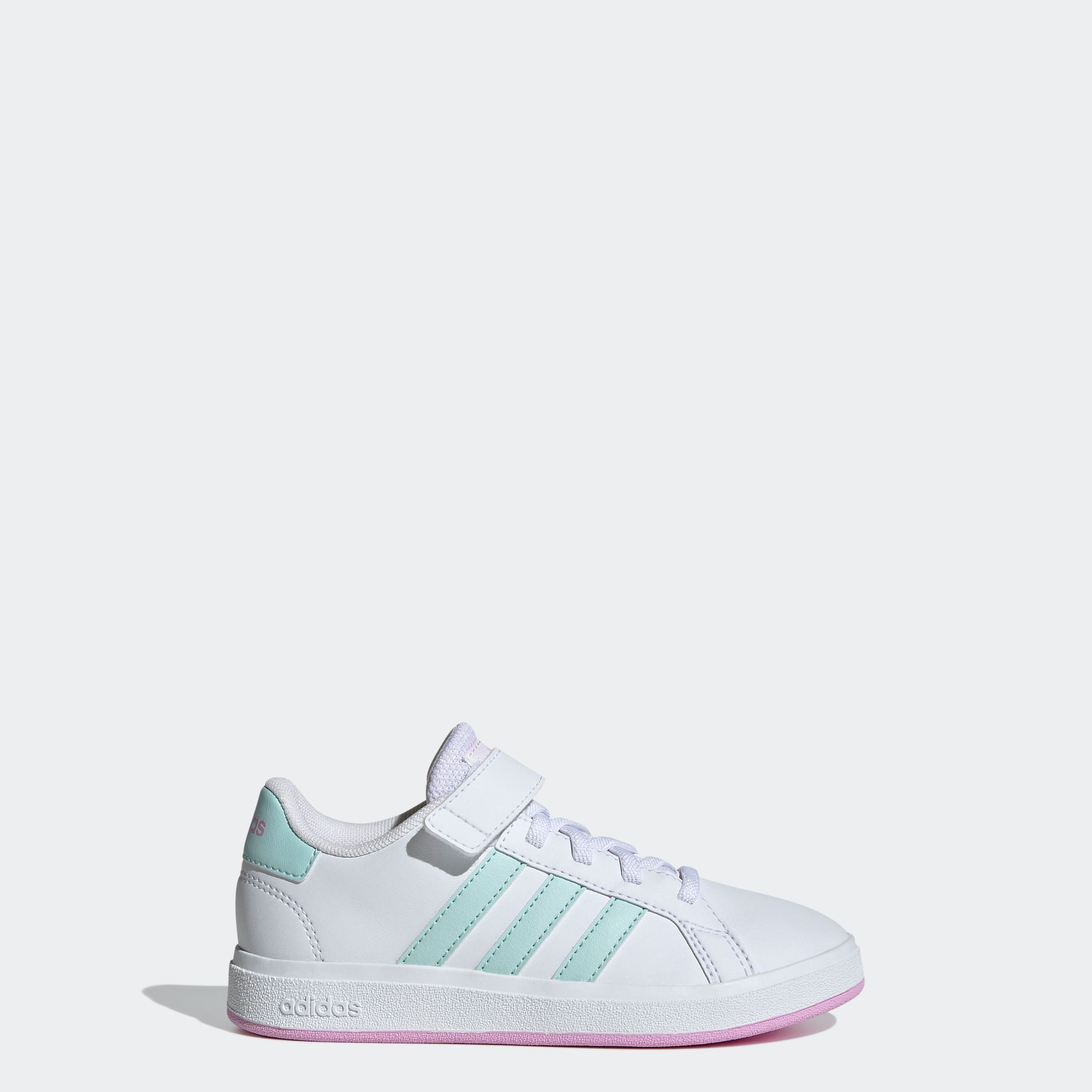 adidas Sportswear Klettschuh »GRAND COURT COURT ELASTIC LACE AND TOP STRAP«, Design auf den Spuren des adidas Superstar