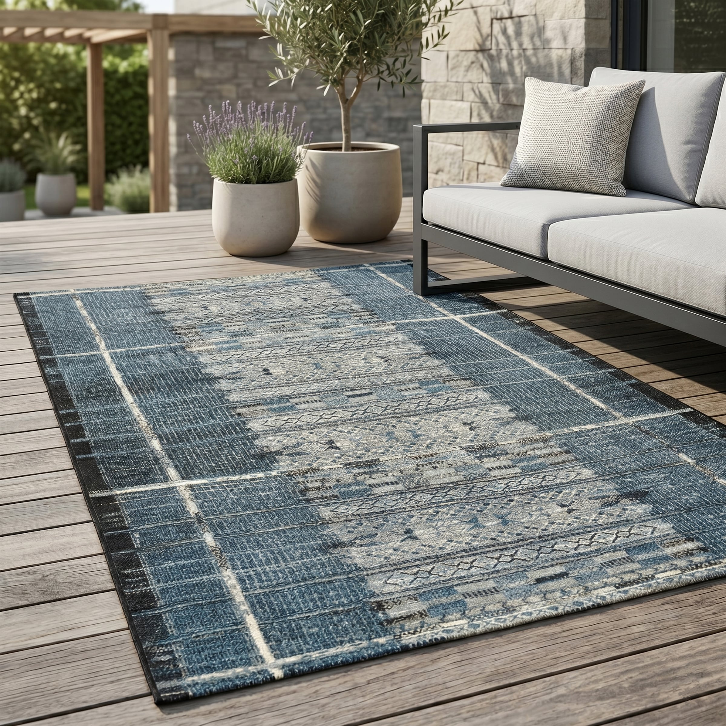 Gino Falcone Teppich »Outdoor-Africa 38« rechteckig 5 mm Höhe Flachgewebe, Ethno Style, In- und Outdoor geeignet