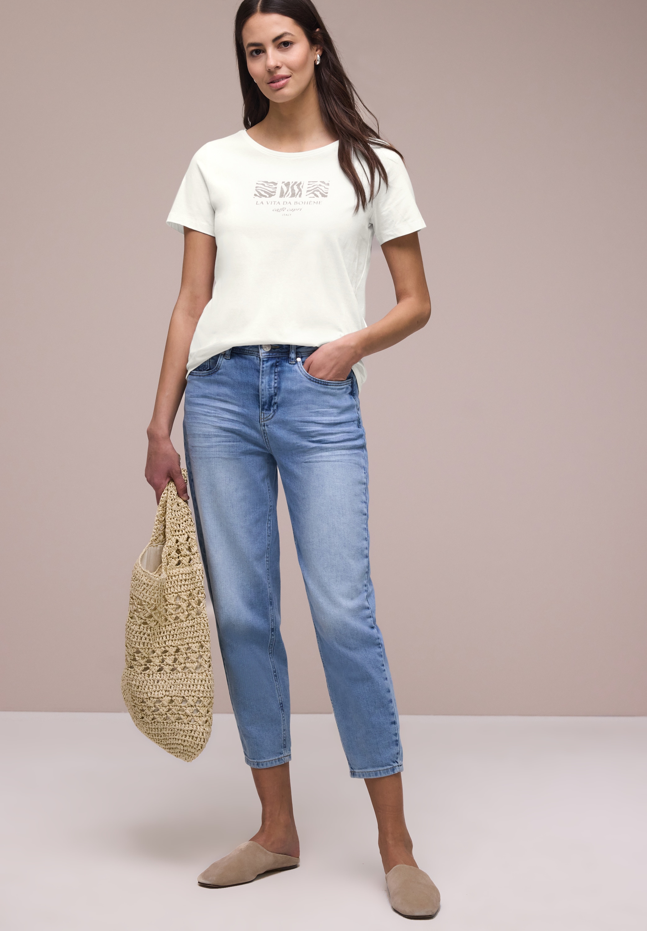 STREET ONE Kurzarmshirt Sommershirt mit Print