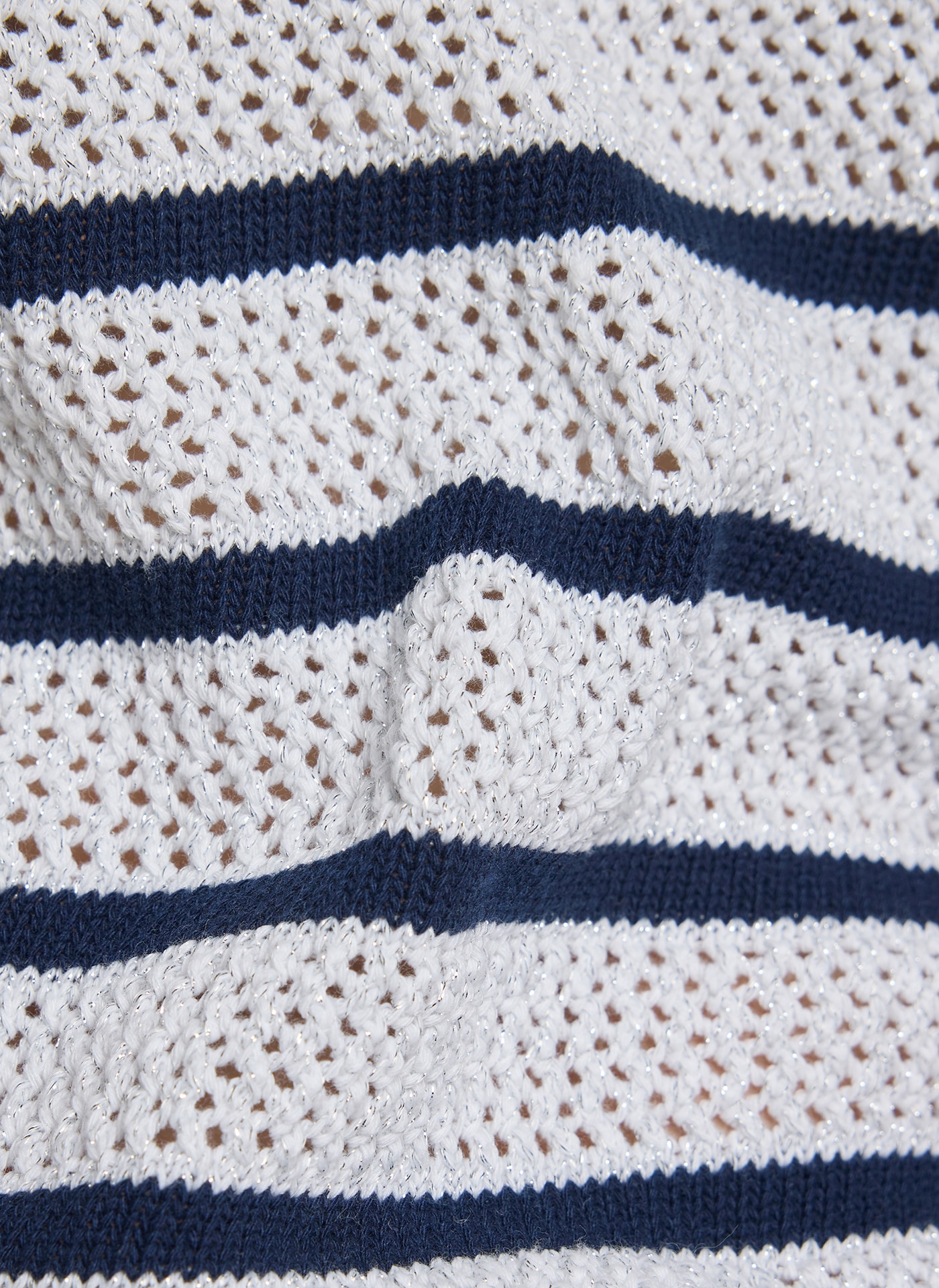 Rabe Strickpullover Halbarm-Strickpullover mit Streifen und im Häkel-Look