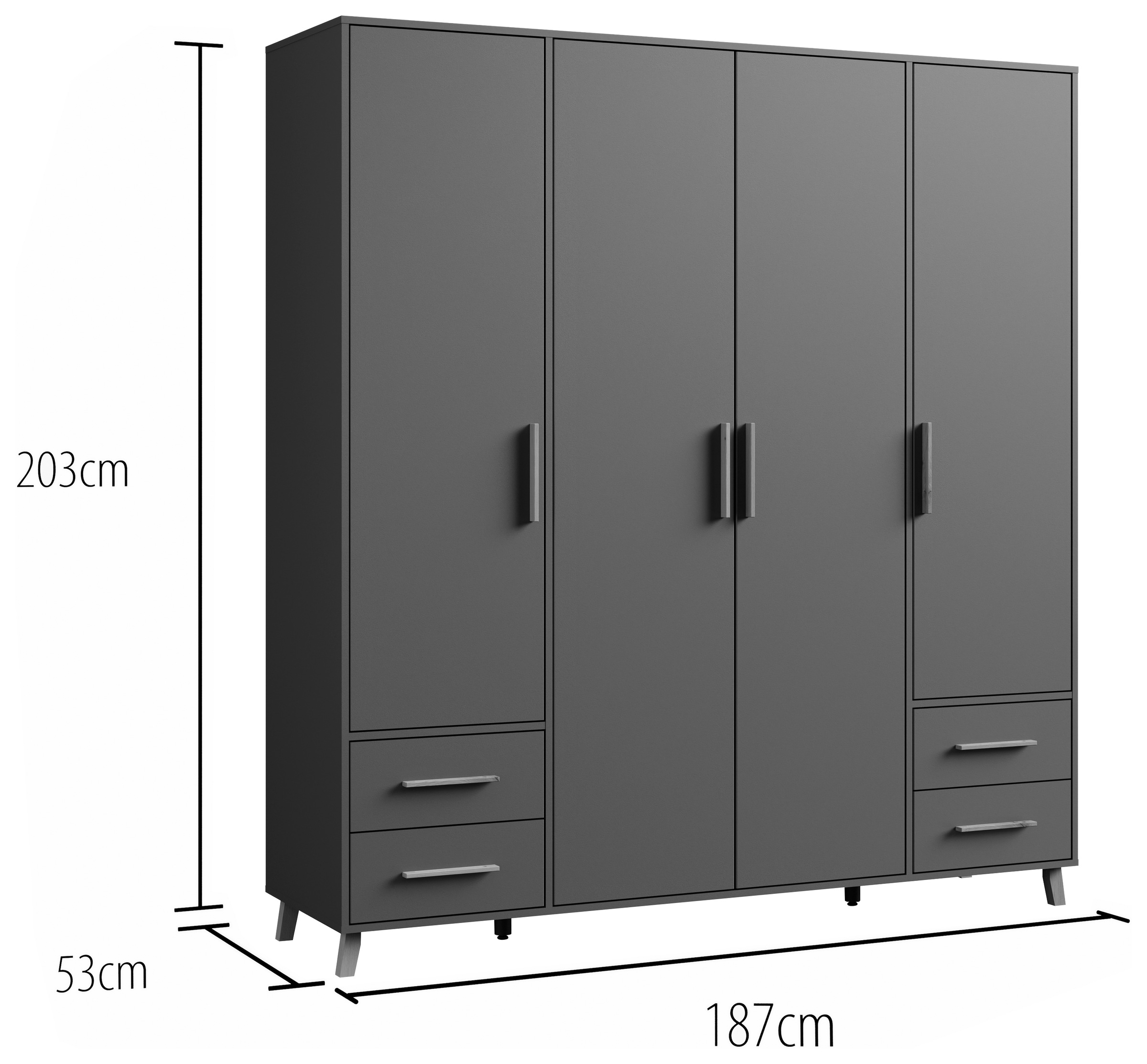rauch Drehtürenschrank »Kleiderschrank Schrank Garderobe Wäscheschrank SHINJO«, (in 3 verschiedenen Ausstattungen BASIC/CLASSIC/PREMIUM), Griffe und Füße aus Massivholz mit 2 Schubladen MADE IN GERMANY