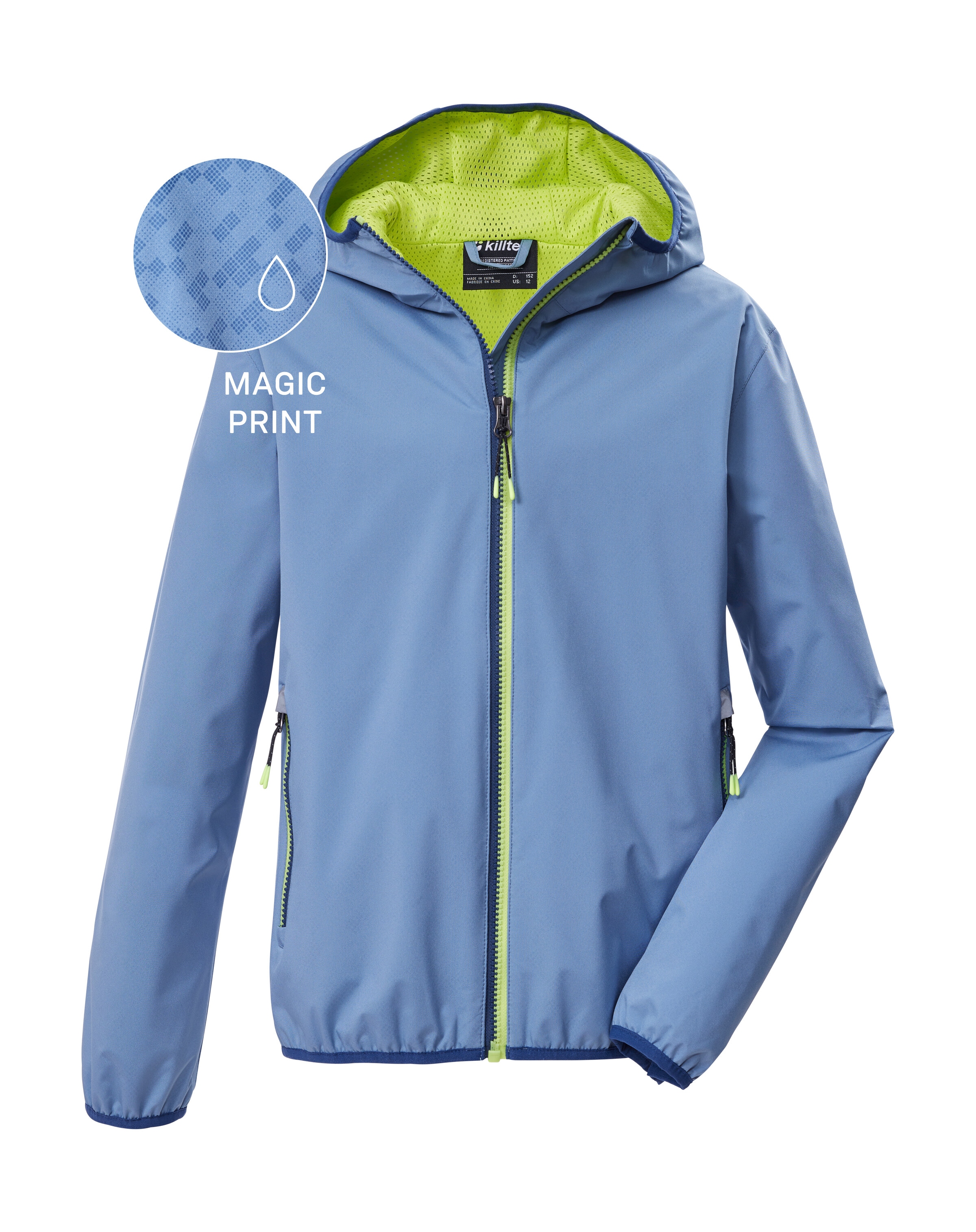 Killtec Funktionsjacke »KOS 145 BYS JCKT« Kinderjacke mit Magic Print, wasserdicht, Kapuze, Kinnschutz