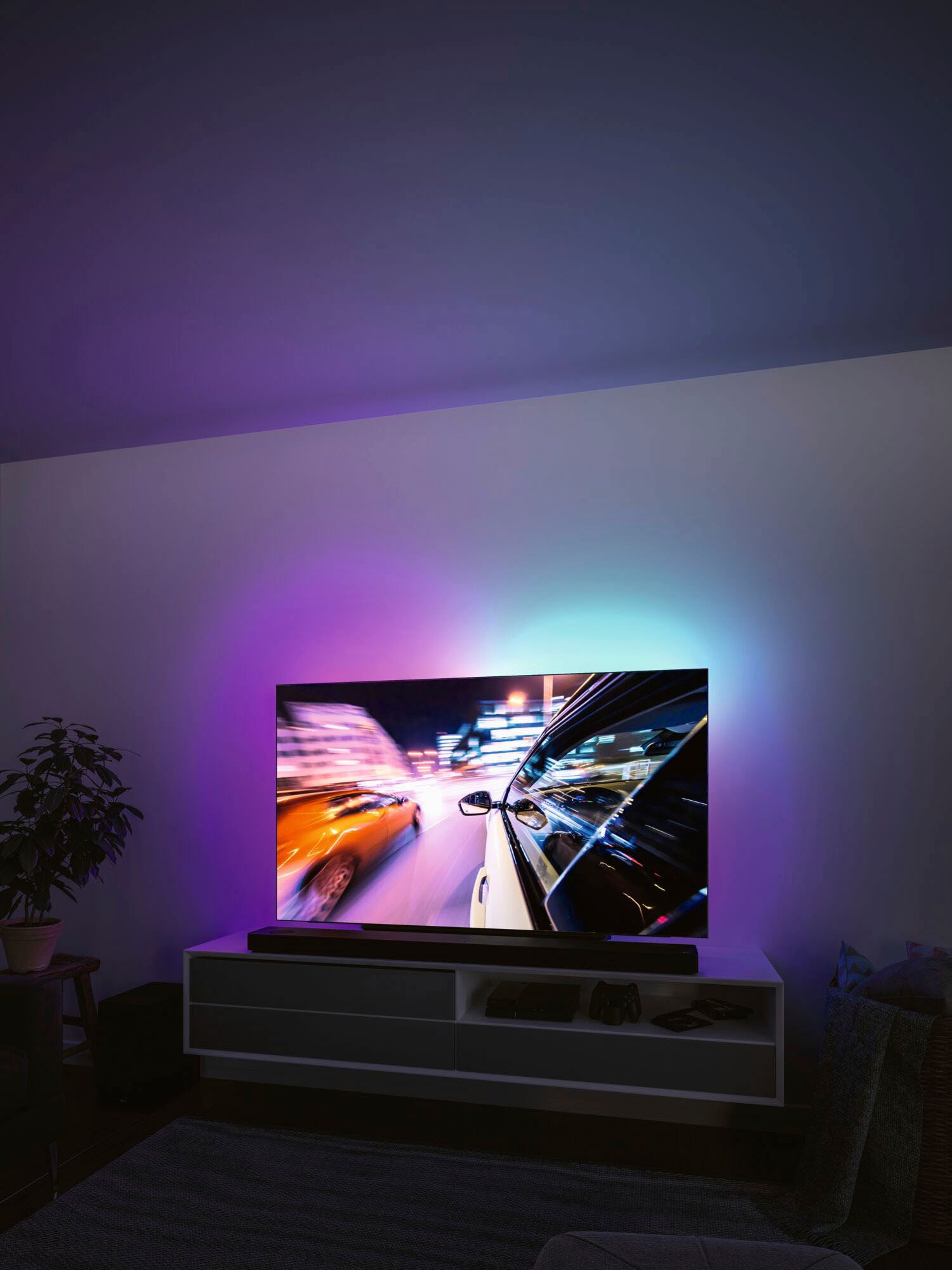 Paulmann LED-Streifen »USB LED Strip TV-Beleuchtung 65 Zoll 2,4m Dynamic Rainbow RGB 4W«, 1 St.-flammig