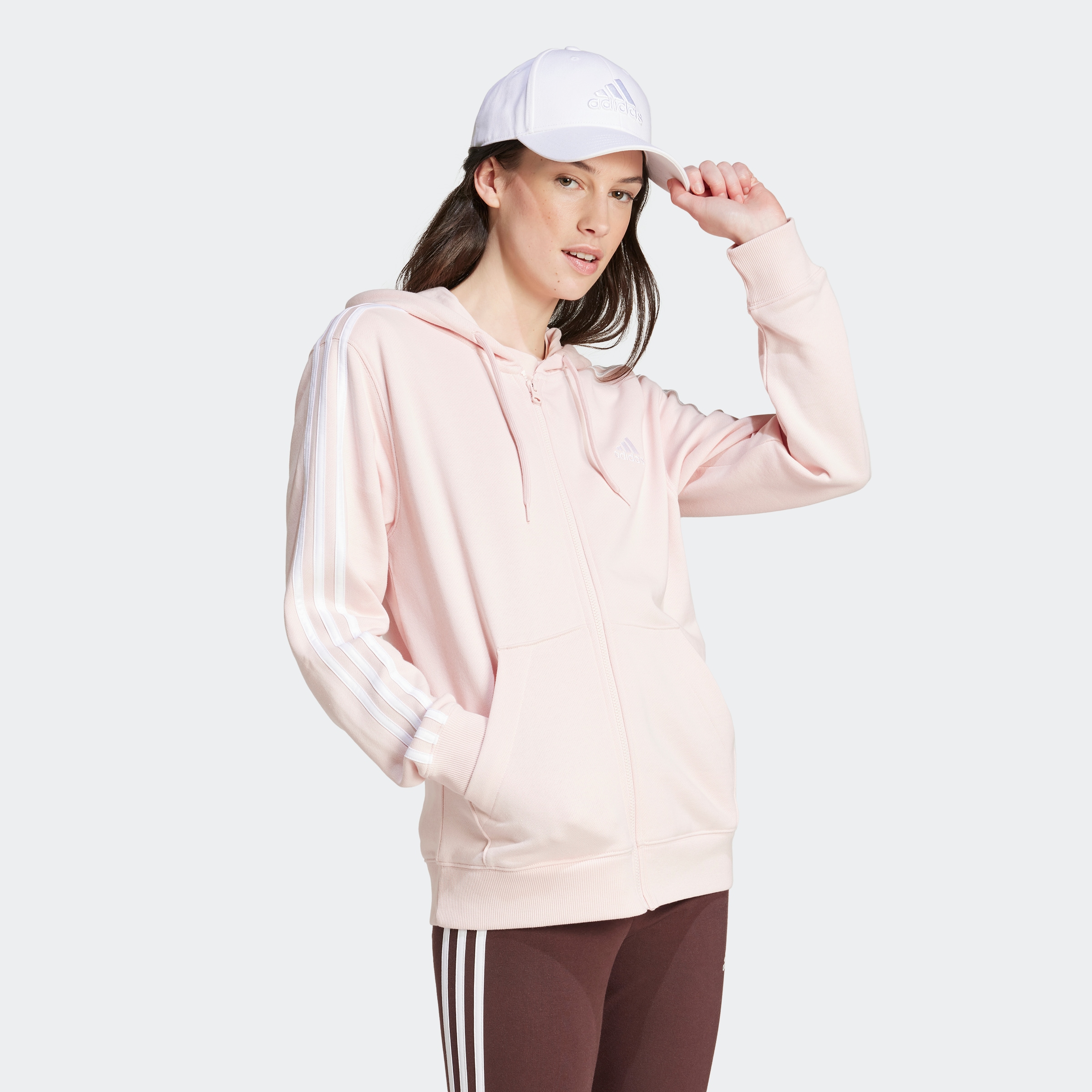 adidas Sportswear Kapuzensweatjacke »ESSENTIALS 3STREIFEN FRENCH TERRY REGULAR KAPUZENJACKE«