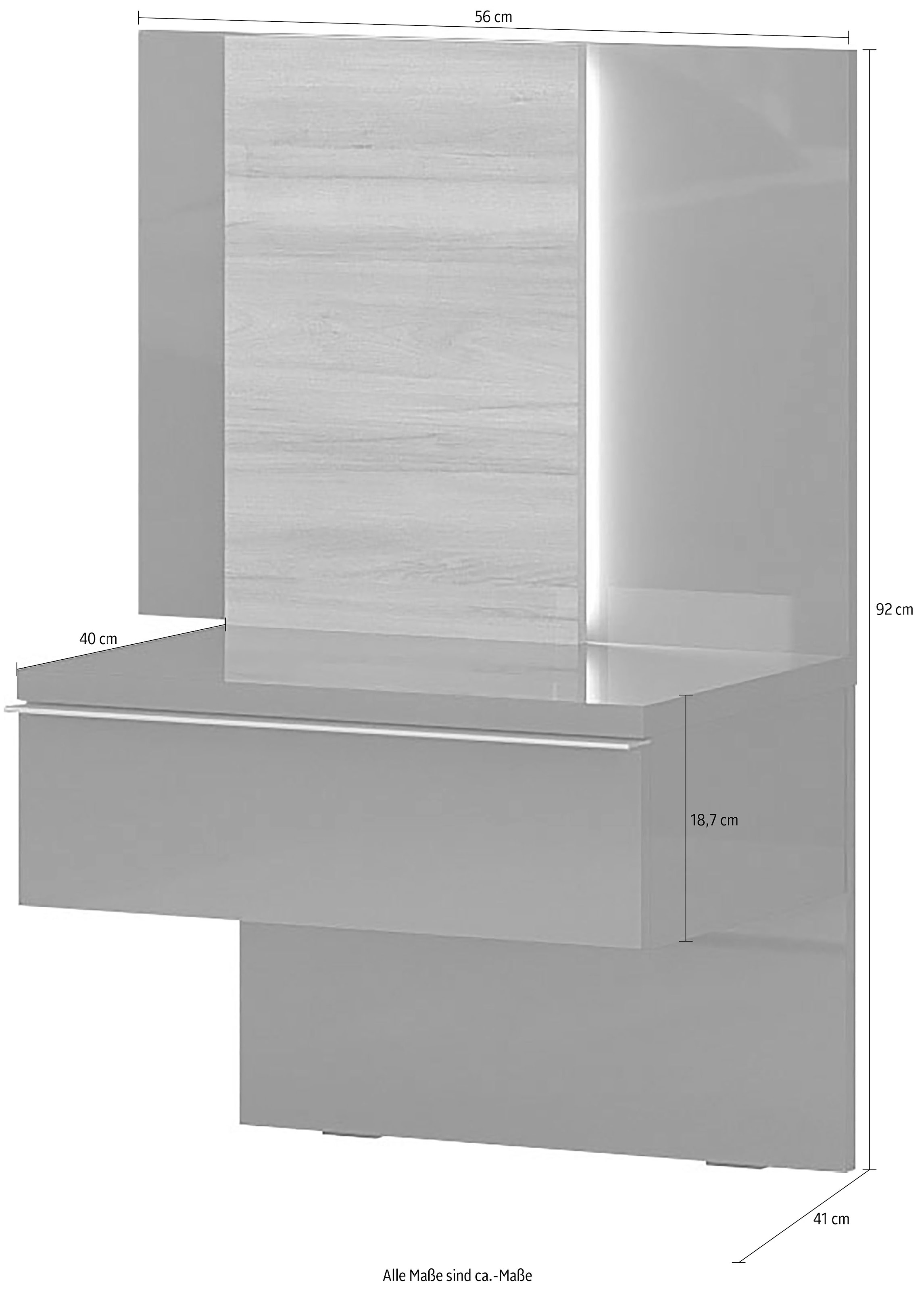 Places of Style Nachtkonsole »Onyx«, UV lackiert, mit Soft-Close-Funktion, mit LED-Beleuchtung