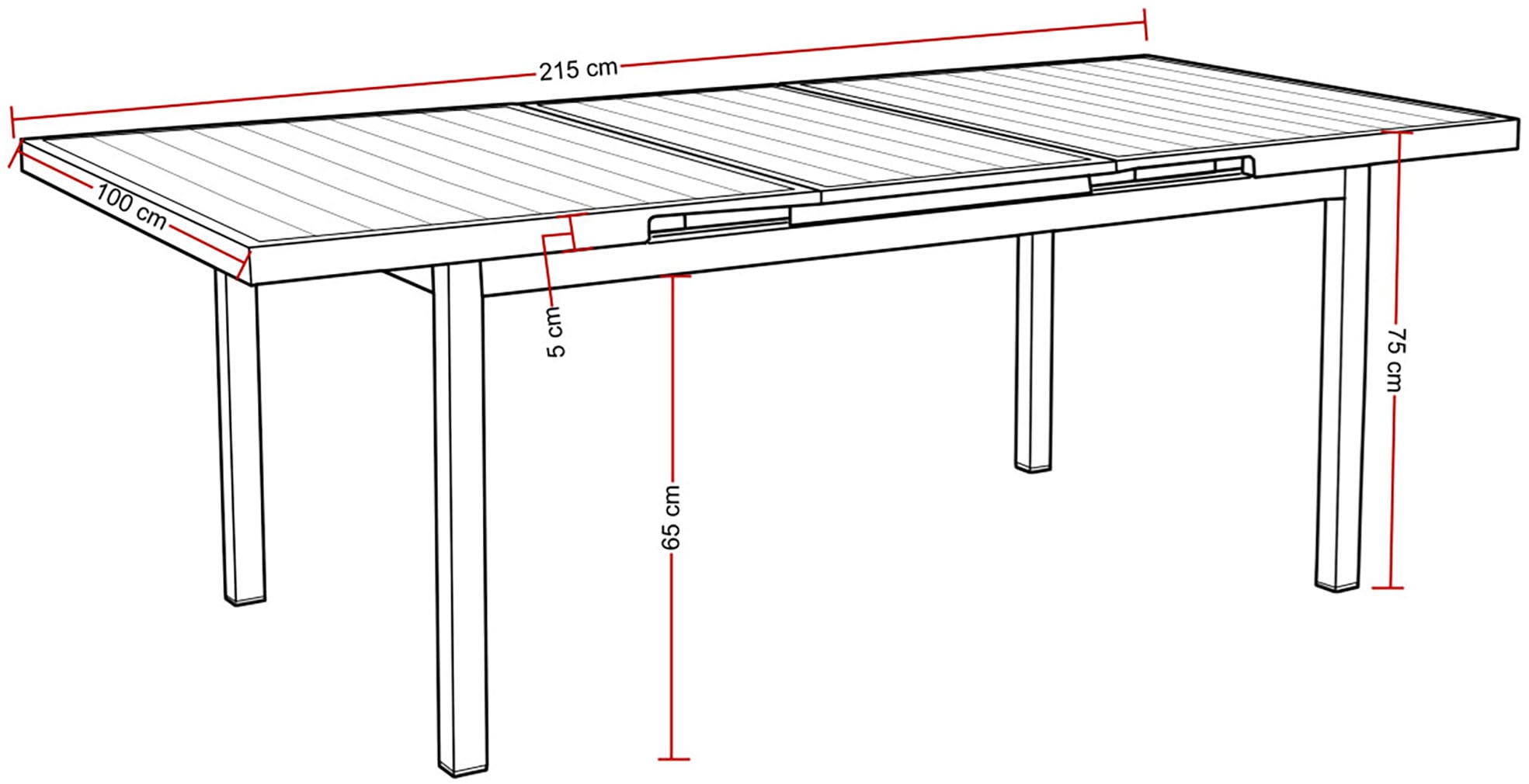 Destiny Garten-Essgruppe »COMO IMOLA 4 Se + Ausziehtisch 165/215x100cm, grau/ anthrazit« Set,  Aluminium, Rope, Polywood