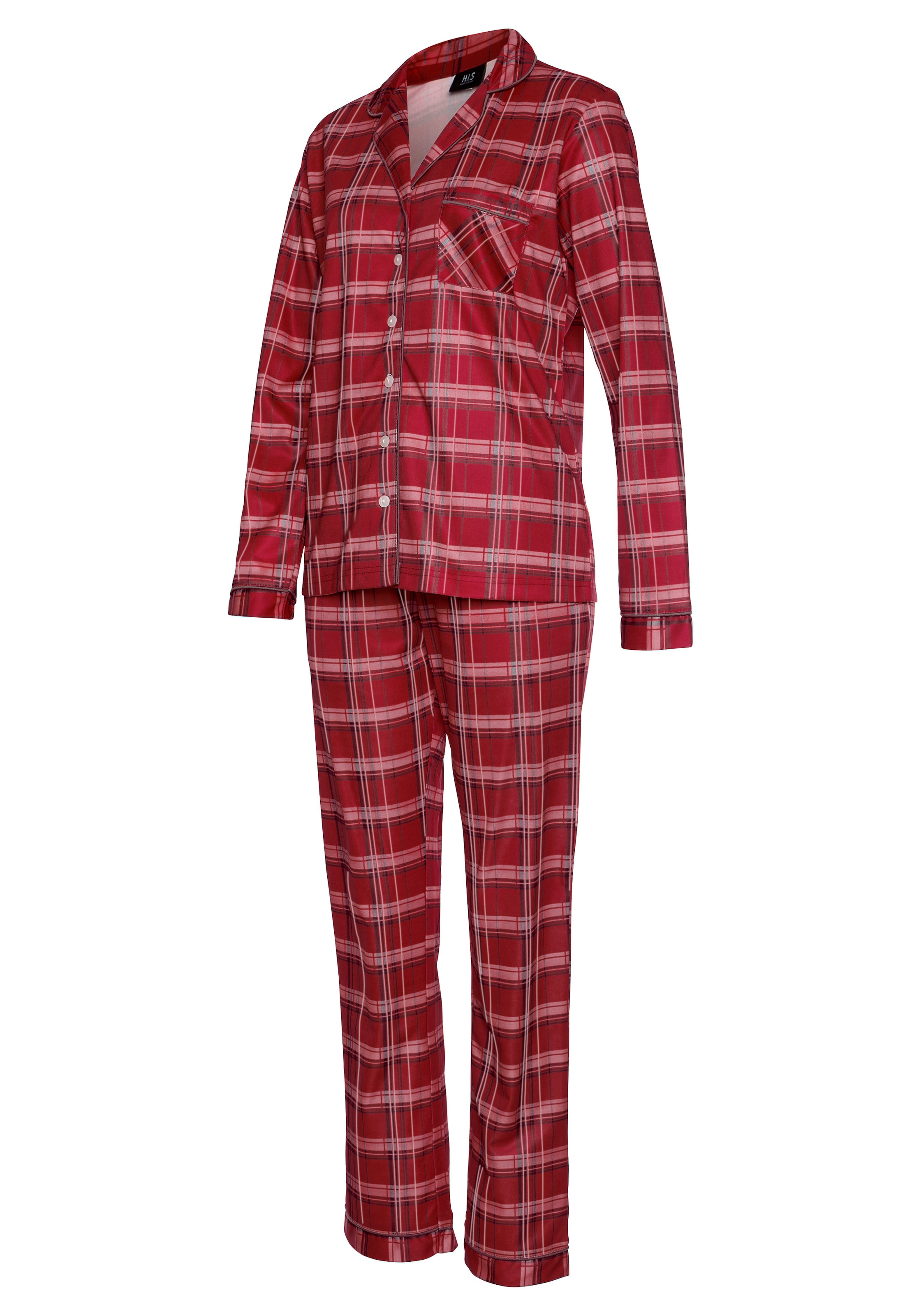 H.I.S Pyjama, (Set, 2 tlg.), aus Flanell mit Allover-Karomuster