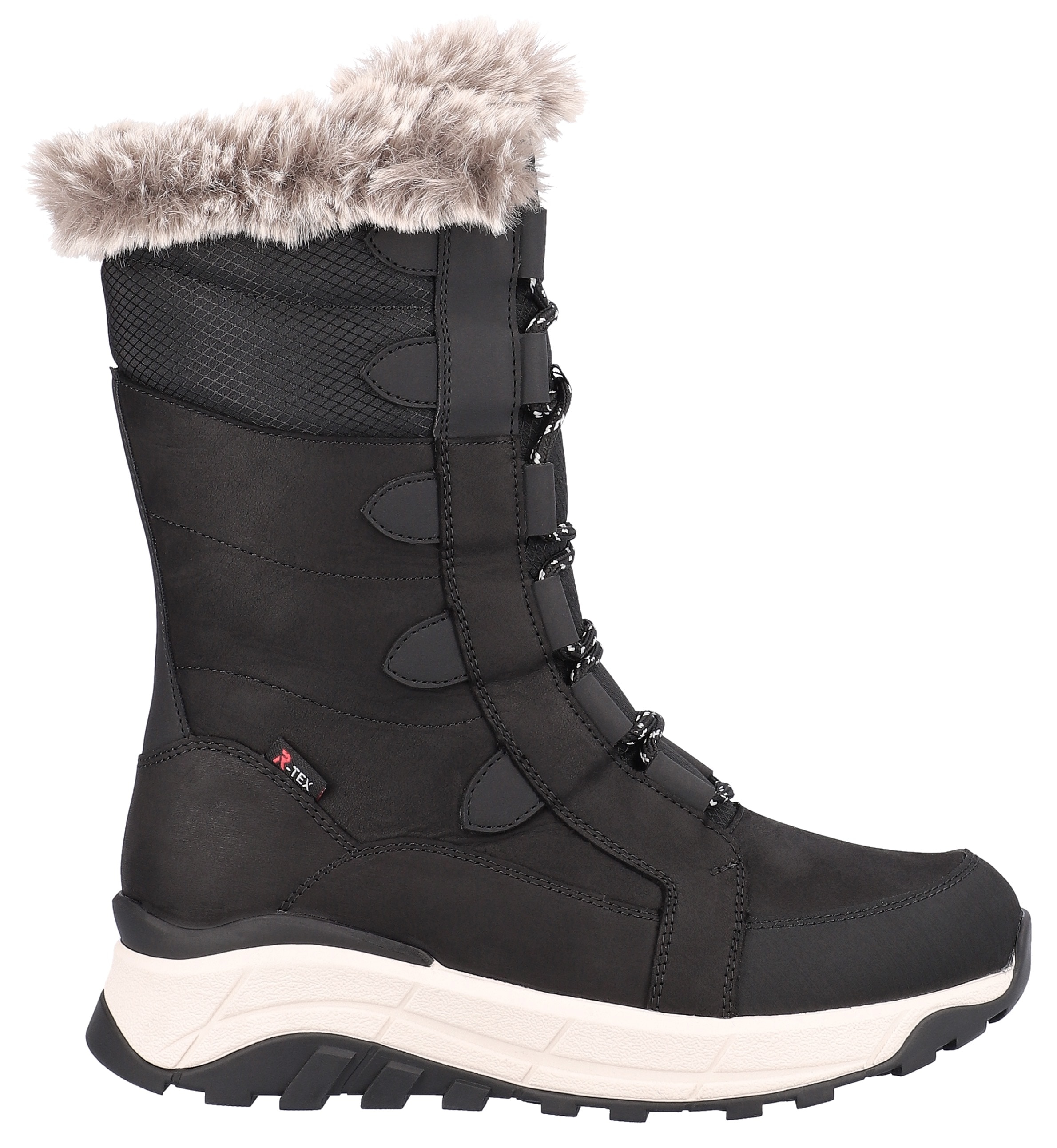RIEKER Sport Winterboots, Schneeboots, Winterboots mit Lammwollfutter, Fiber Grip Laufsohle
