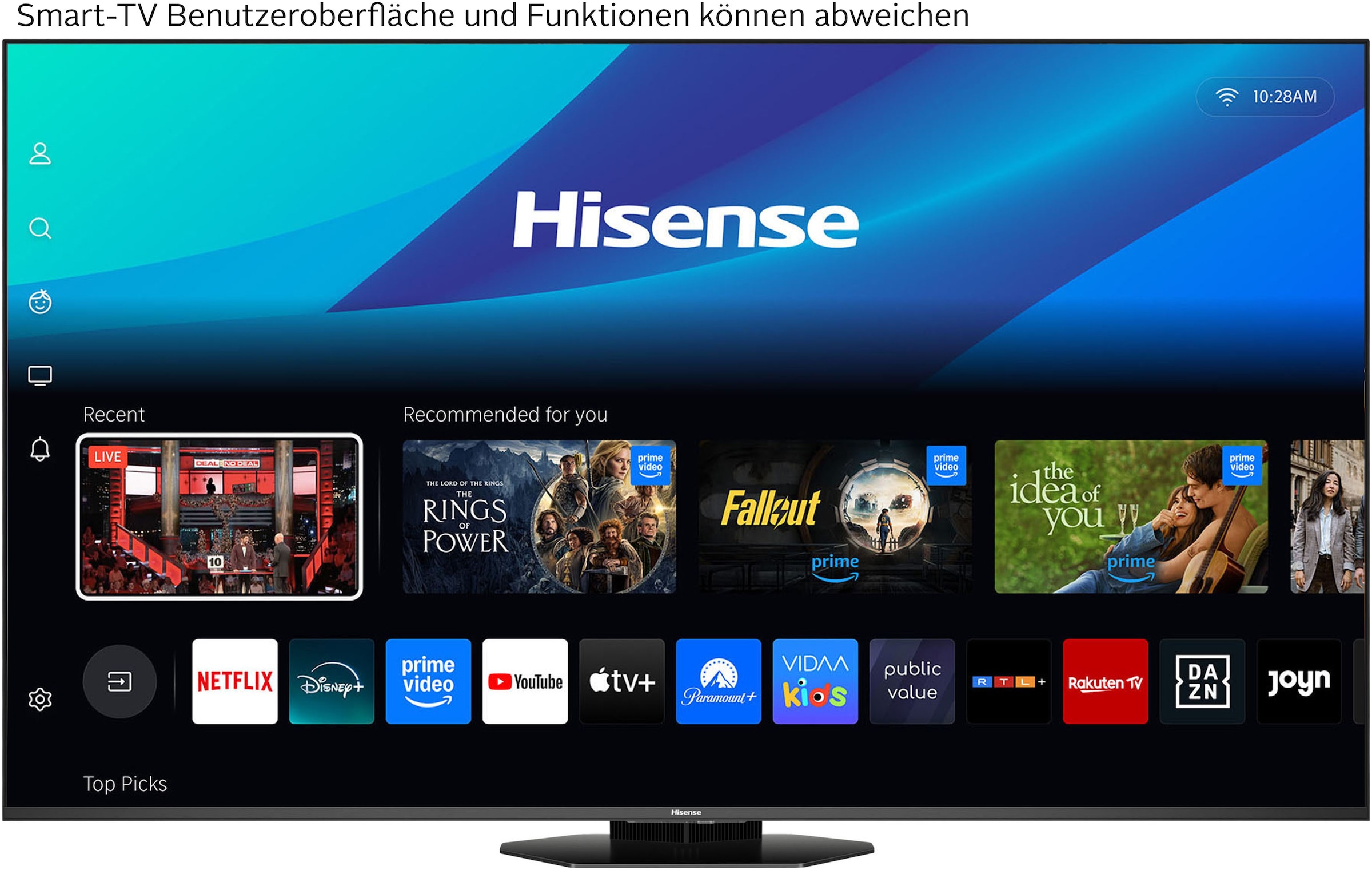 Hisense QLED Mini LED-Fernseher »75U8Q« 189 cm/75 ″ Smart-TV 4K UHD MiniLED Smart TV