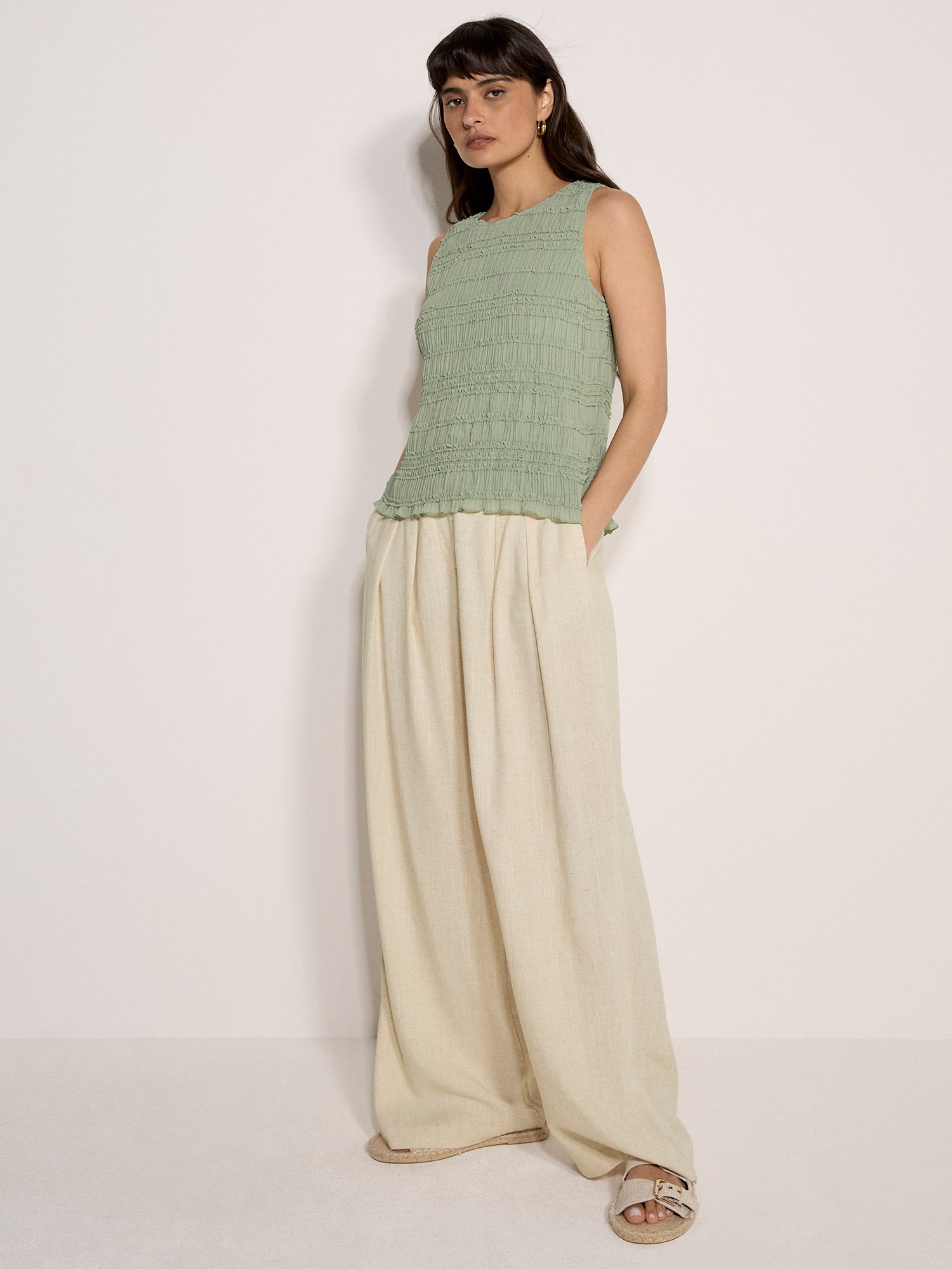 Apricot Chiffonbluse »Gekräuselte Chiffonbluse« mit Rüschen