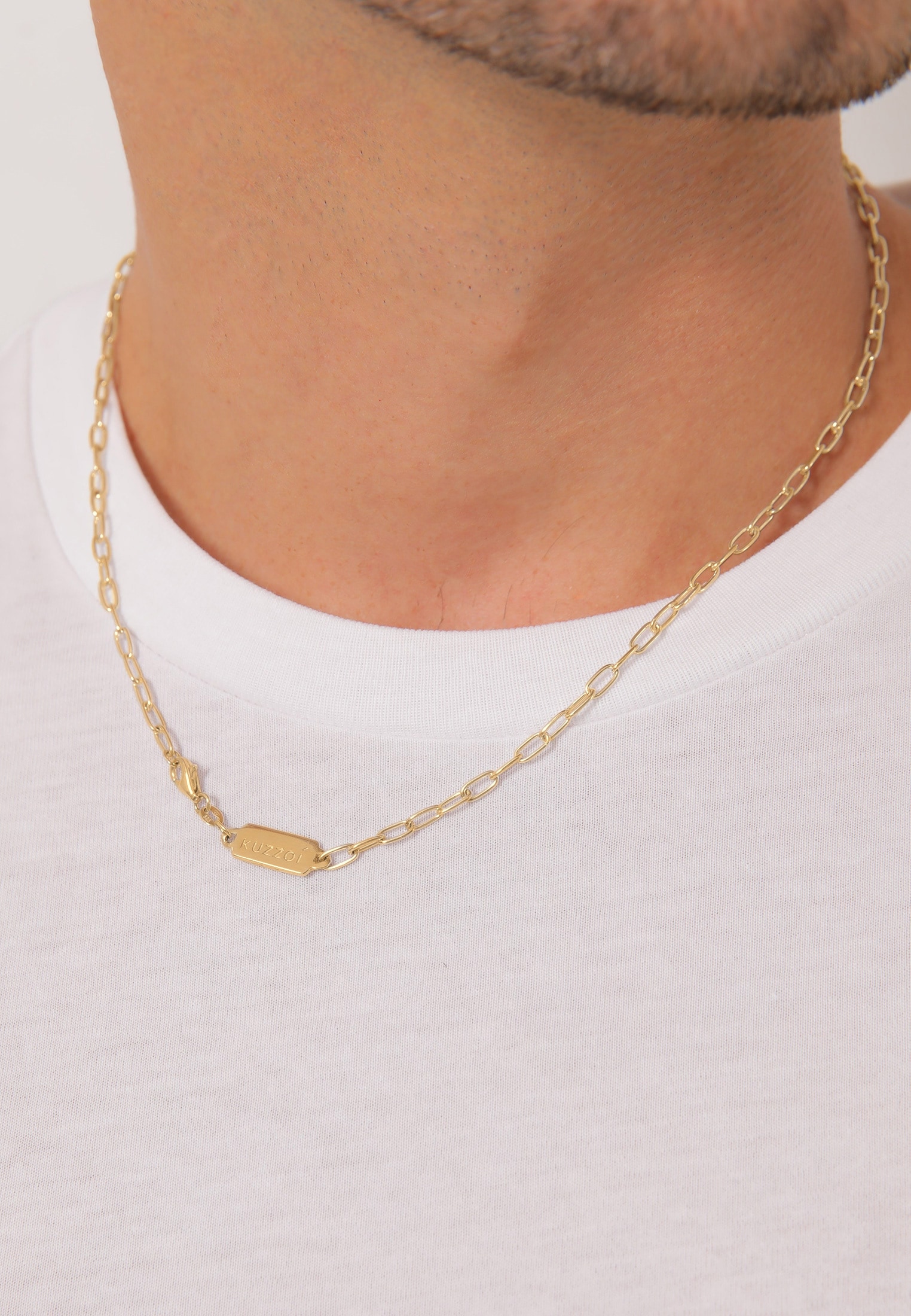 Kuzzoi Silberkette »Halskette Herren Gliederkette Oval Basic Fein 925 Silber«