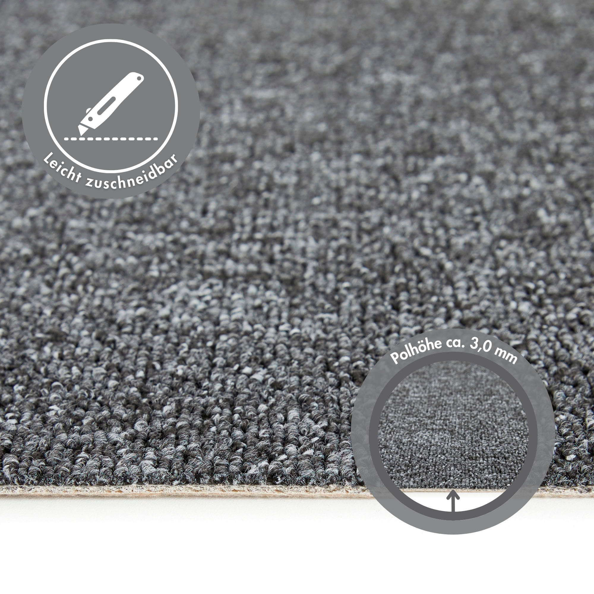 Andiamo Teppichboden »Luton, Feinschlinge, Made in Netherlands«, rechteckig, 4,5 mm Höhe, meliert, Breite 400 cm oder 500 cm, strapazierfähig & pflegeleicht