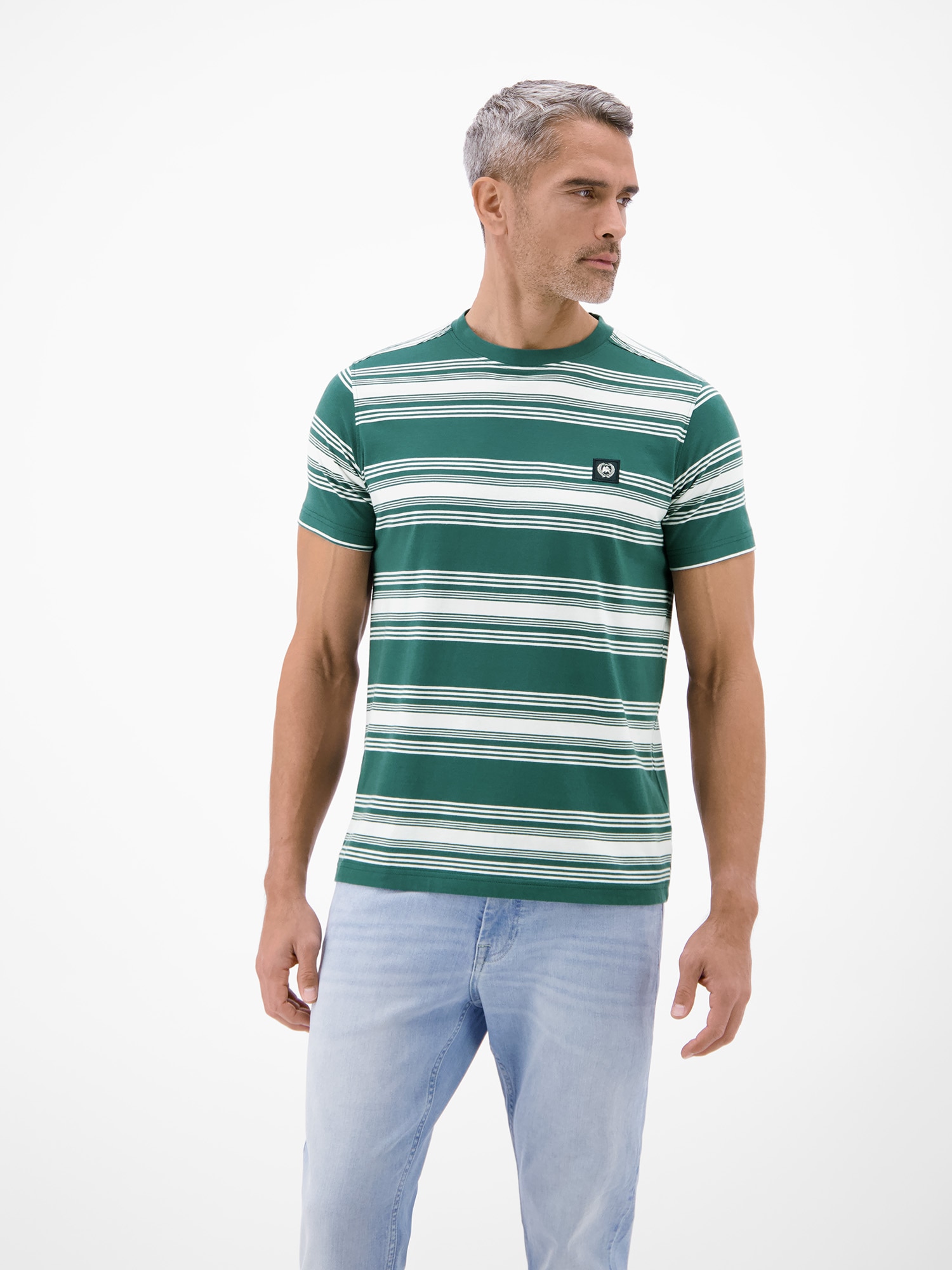 LERROS T-Shirt »T-Shirt im Streifenlook mit O-Neck«