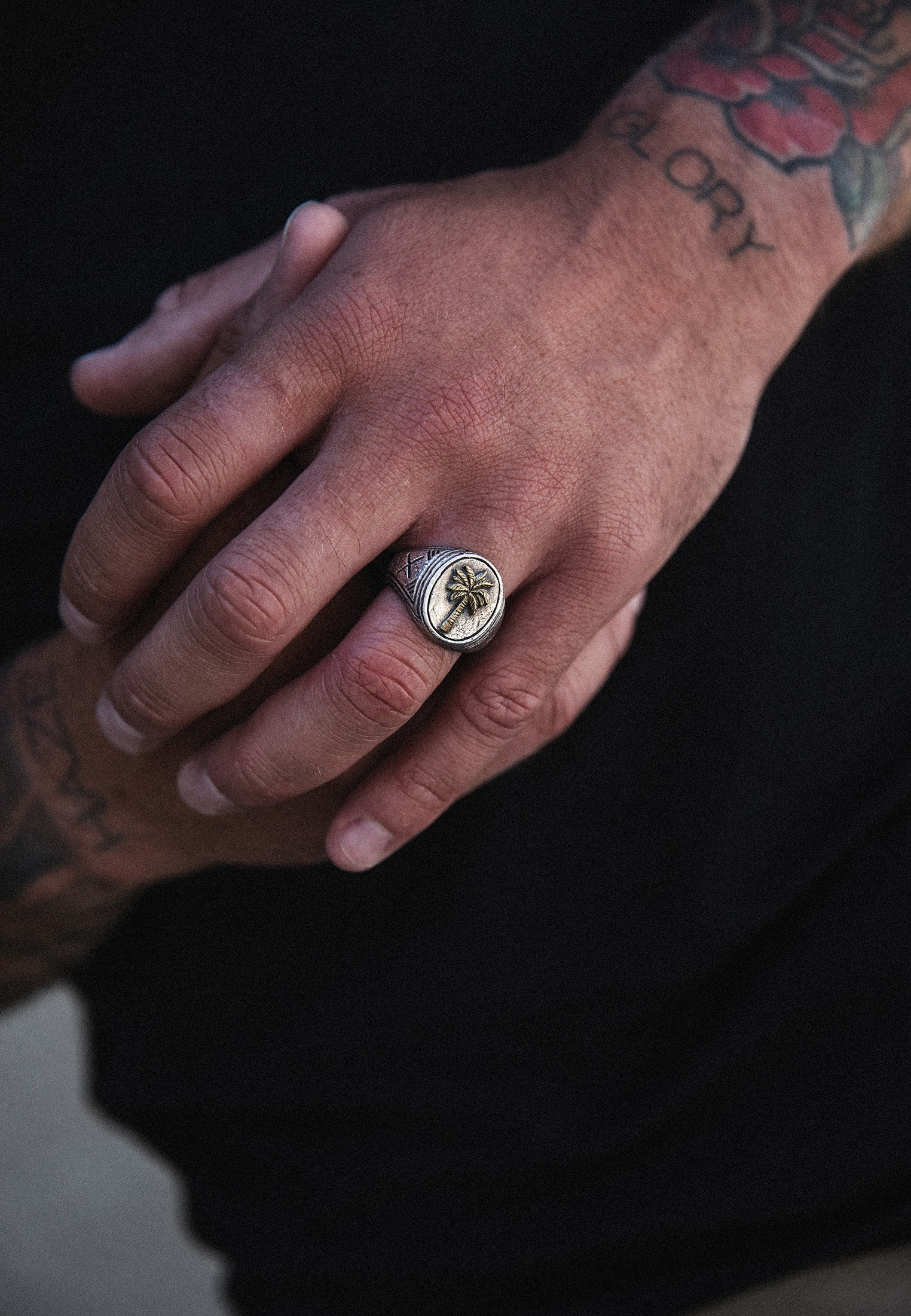 HAZE & GLORY Siegelring »Ring Siegelring - Palmlover 925 Silber«