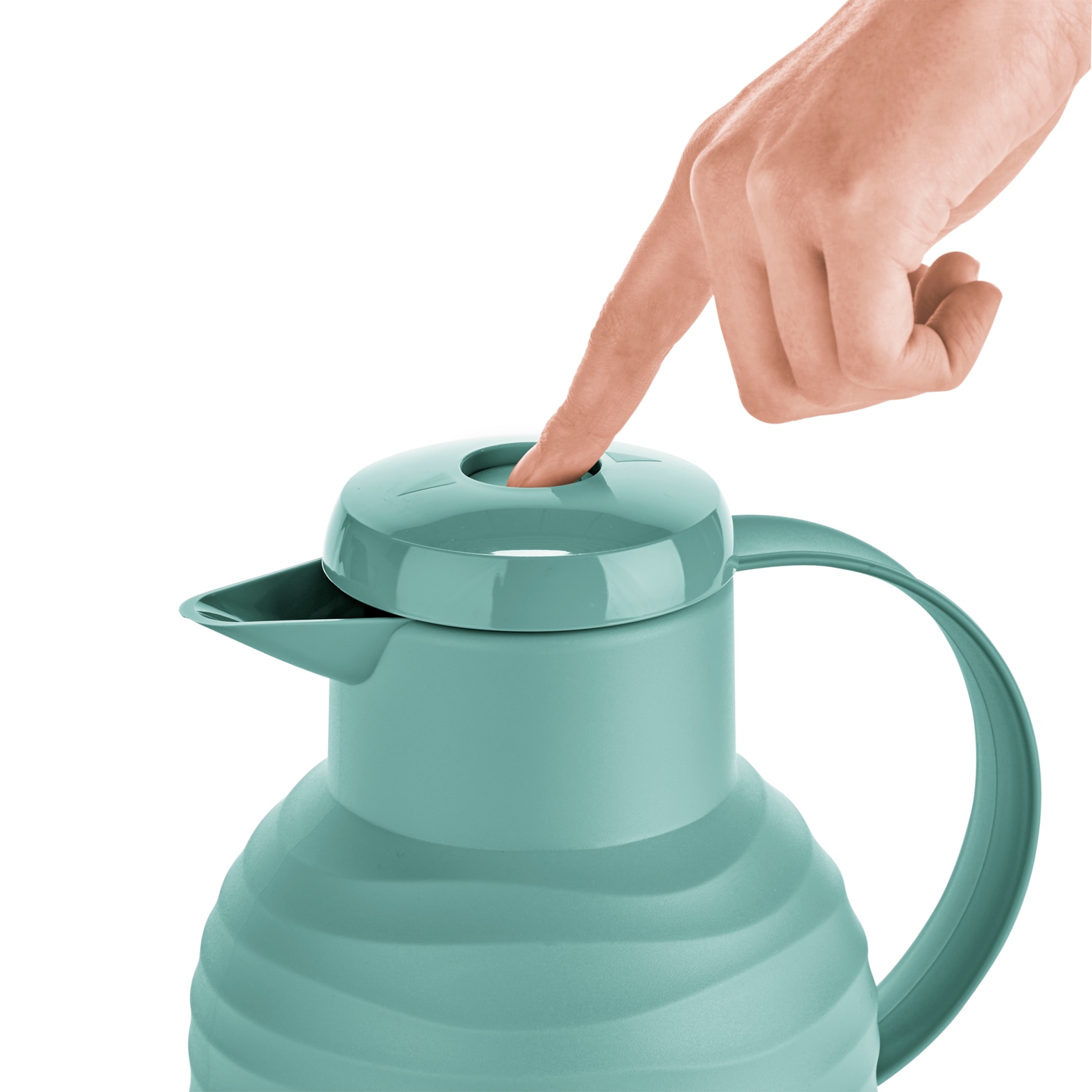 Emsa Isolierkanne »Samba Wave«, 1 l, Made in Germany, 12h warm/24h kalt, Quick-Press-Deckel, Glaskolben