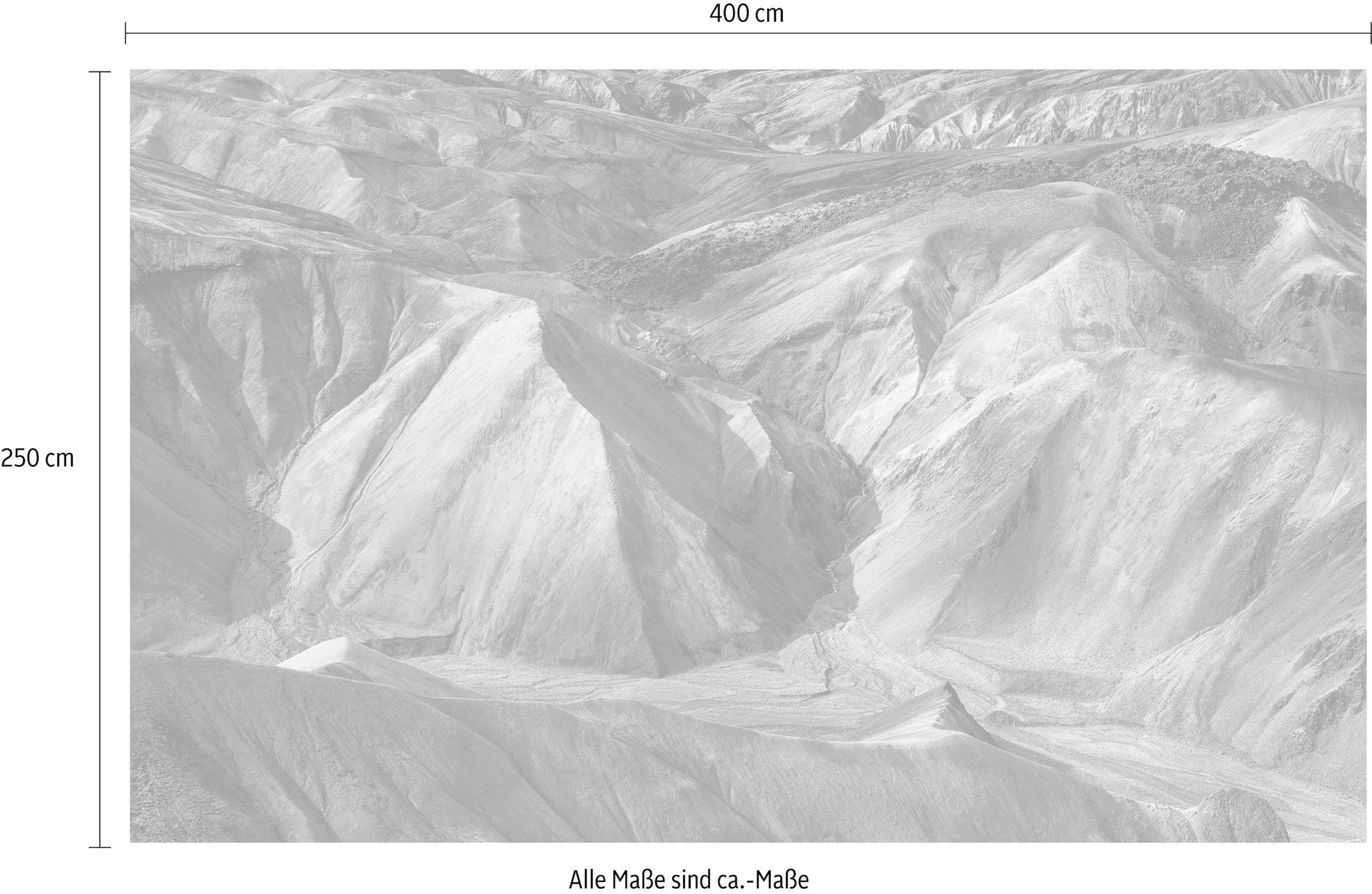 Komar Vliestapete »Shiny Mountains«, 400x250 cm (Breite x Höhe), Vliestapete, 100 cm Bahnbreite