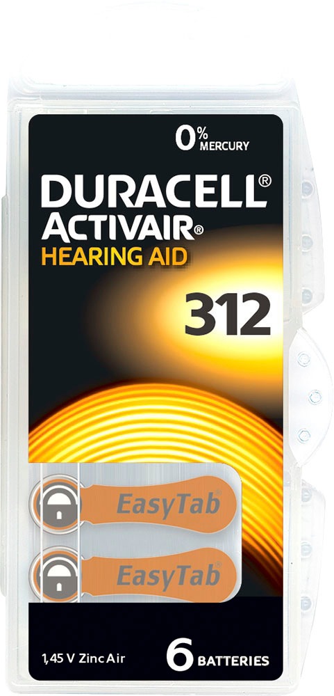 Duracell Batterie »ActivAir«, PR41, (Packung, 6 St.)
