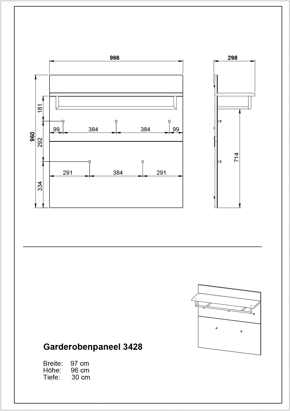 GERMANIA Garderoben-Set »Genova«, (5 St.)