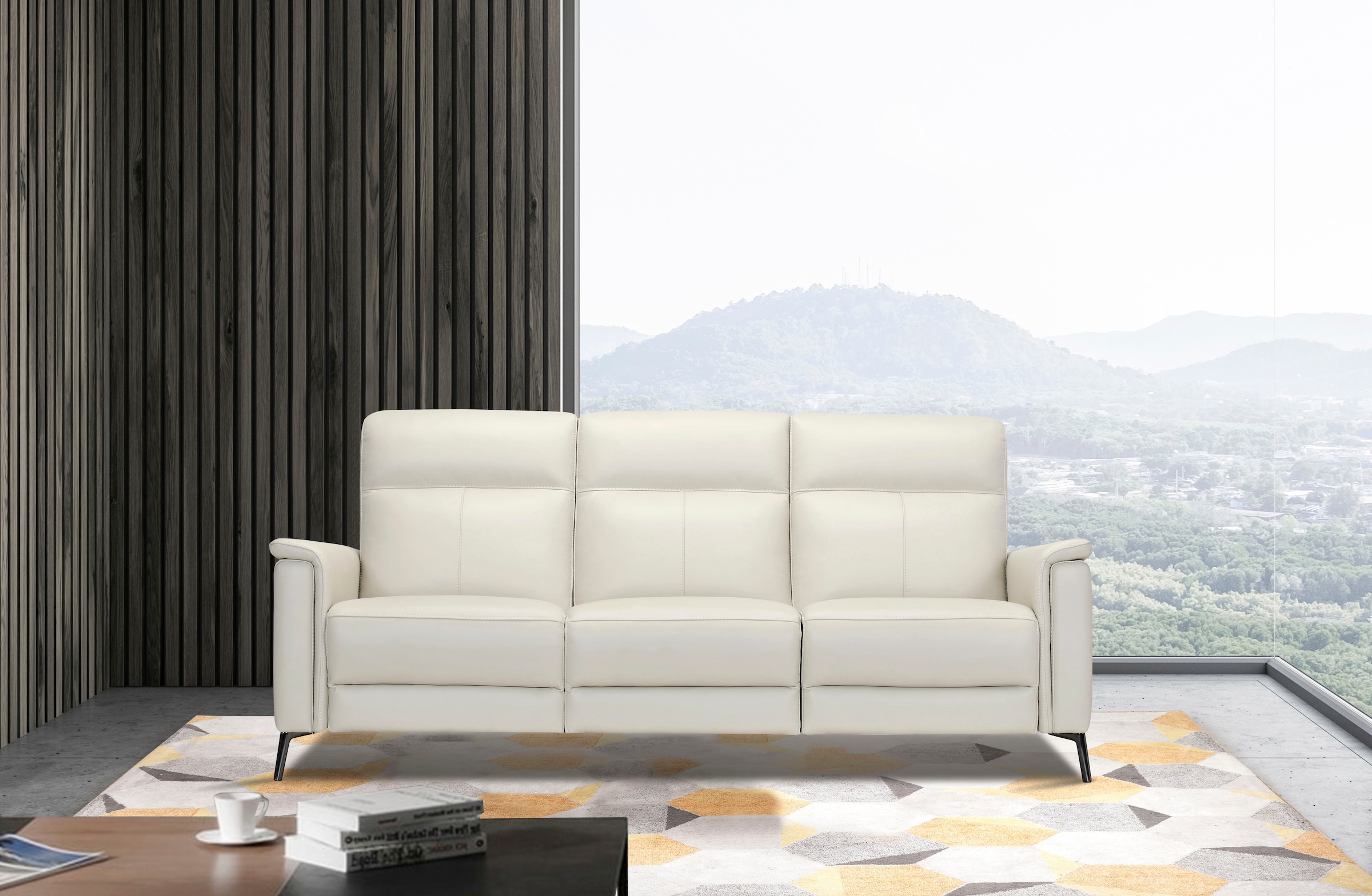Places of Style 3-Sitzer »Barano, Relaxsofa in Leder und Webstoff«, elektrische Relaxfunktion in 2 Sitzen, Kopfteilverstellung und USB